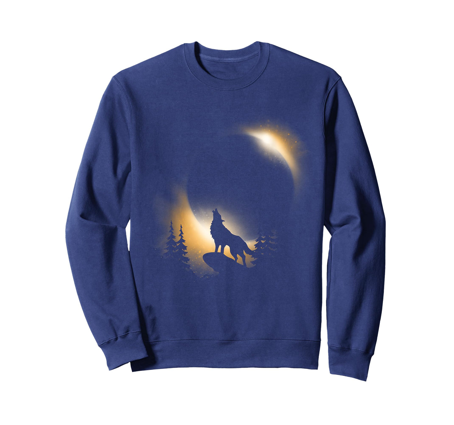 Wolf, Moon and Sun Wolf With Total Solar Eclipse T-Shirt