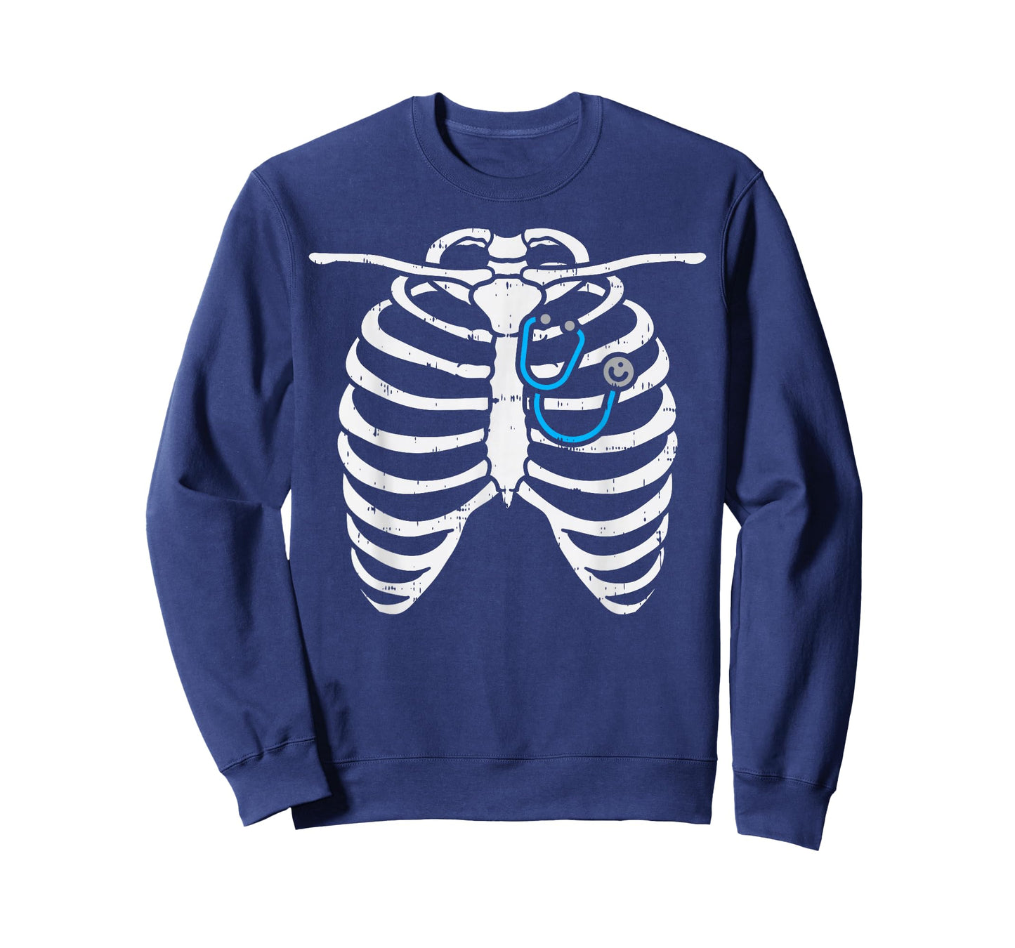 Stethoscope Skeleton Ribs Funny Nurse Halloween Costume Gift T-Shirt