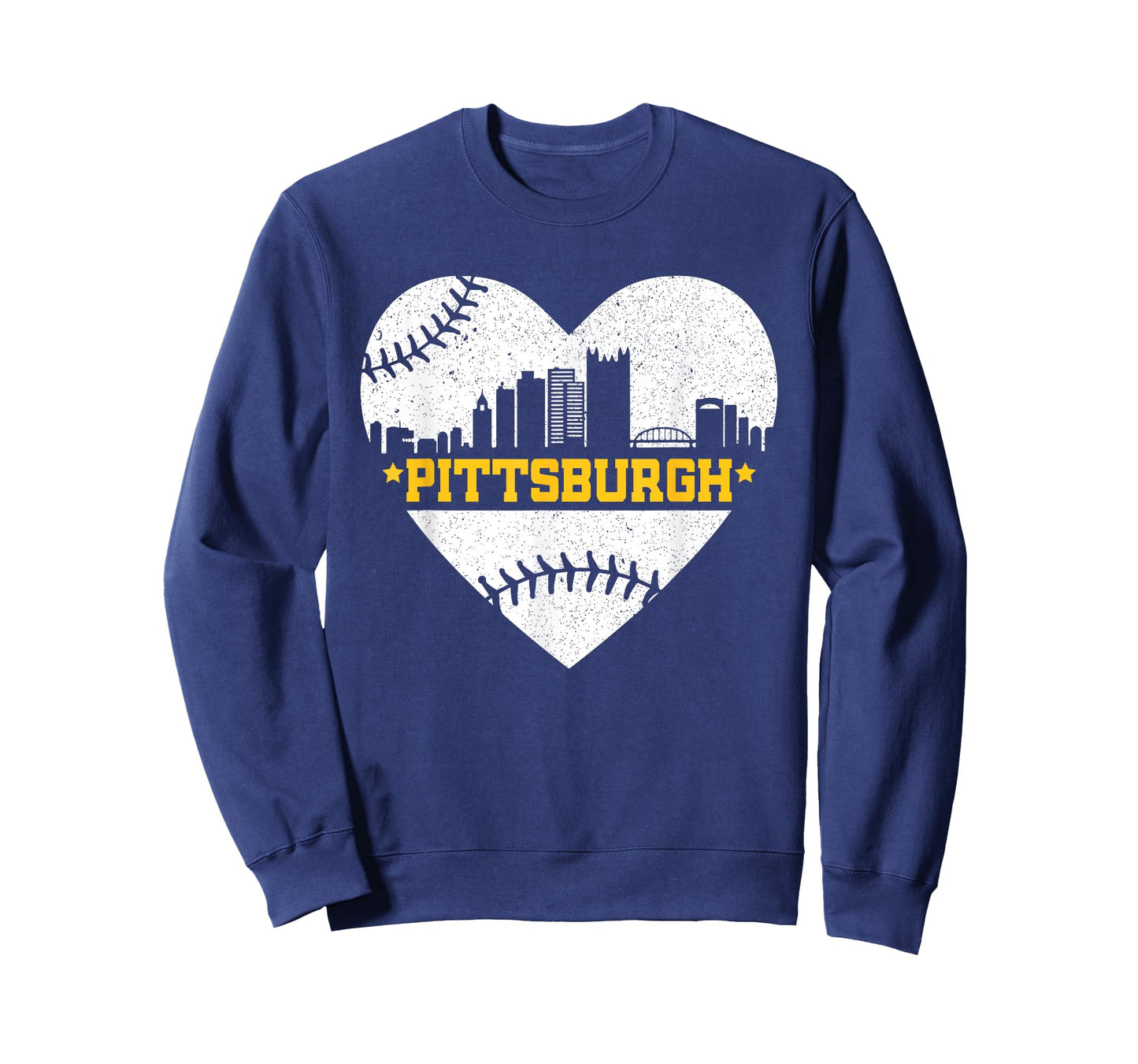 Pittsburgh Lovers Skyline Retro Baseball Heartbeat Men Women T-Shirt