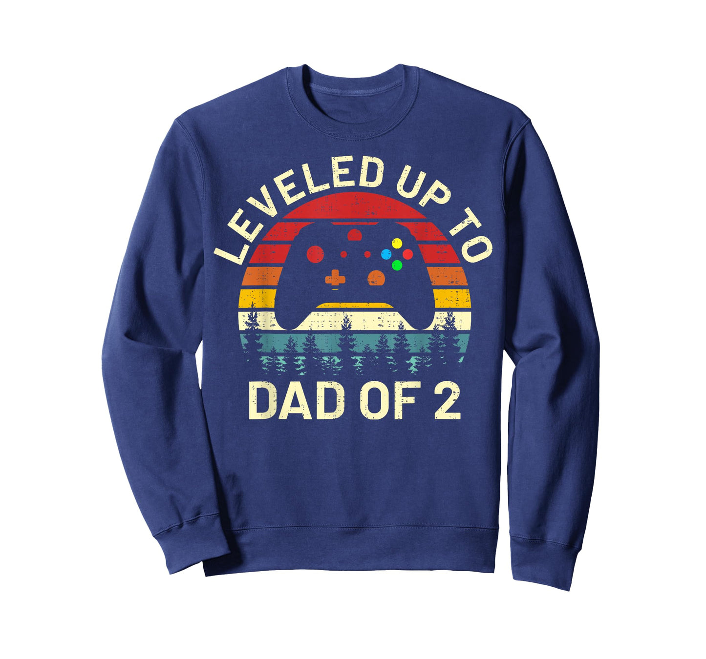 funny leveled up to dad of 2 video gamers gaming daddy art T-Shirt