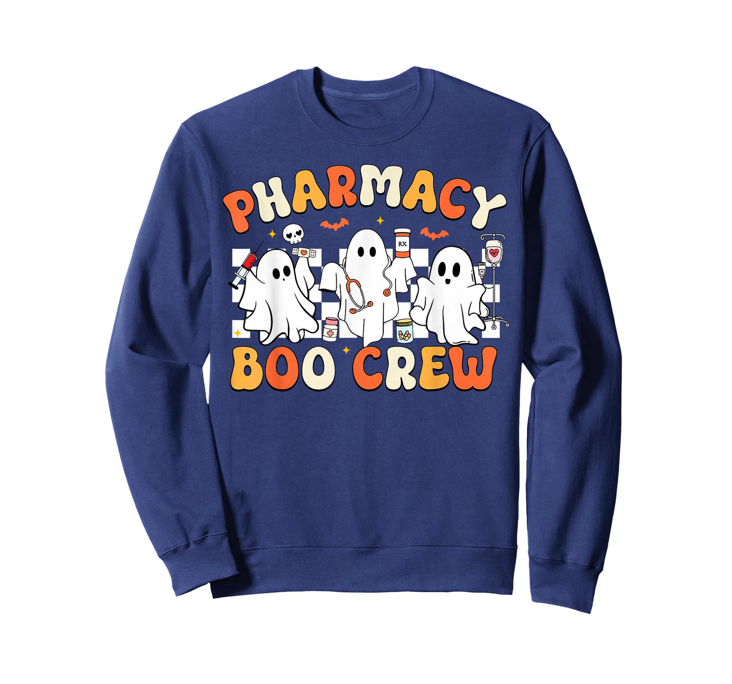 Retro Pharmacy Boo Crew Ghost Pharmacist Tech Halloween T-Shirt