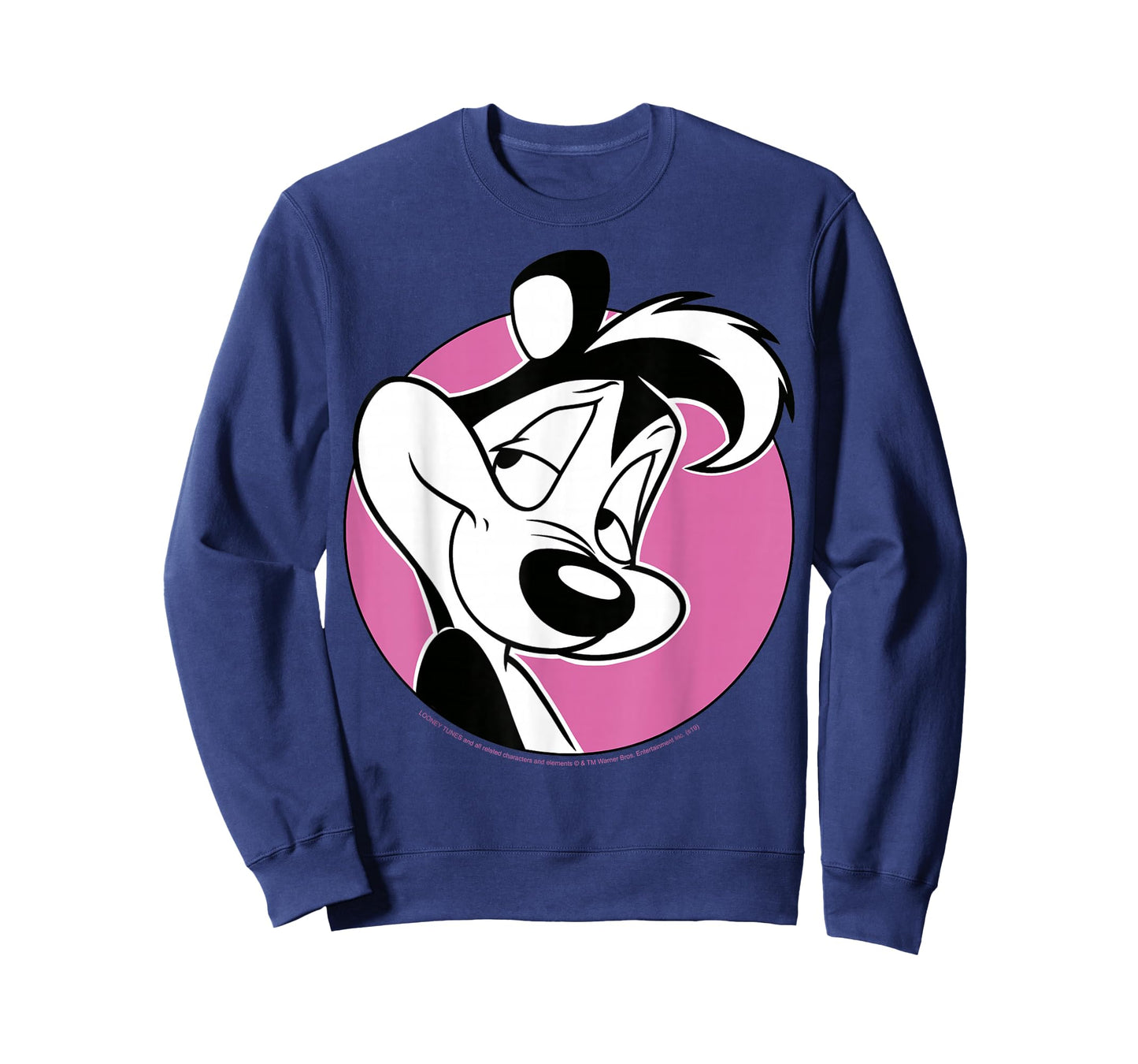 Looney Tunes Pepe Le Pew Pink Circle Portrait T-Shirt Small