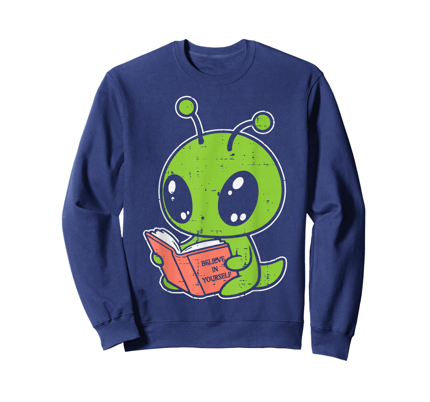 Alien Reading Book Believe In Yourself Funny Kids Women Men T-Shirt
