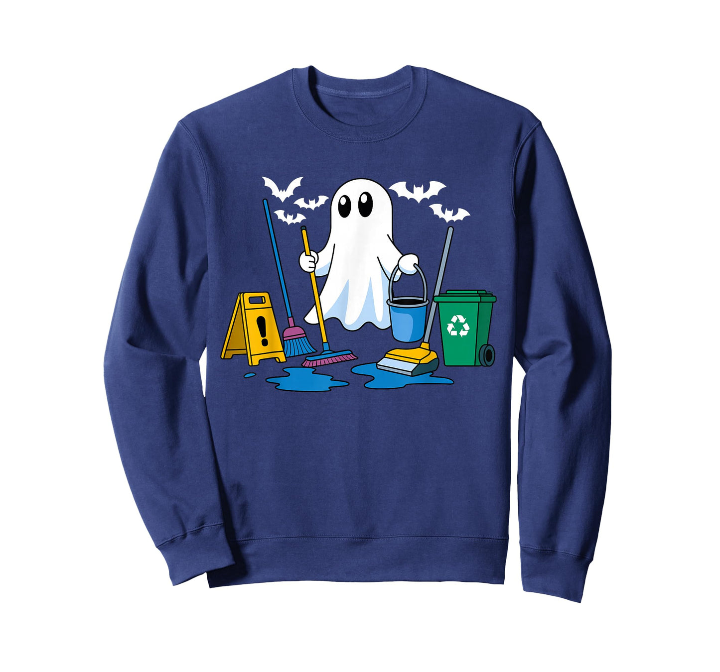 School Custodian Janitor Ghost Halloween T-Shirt
