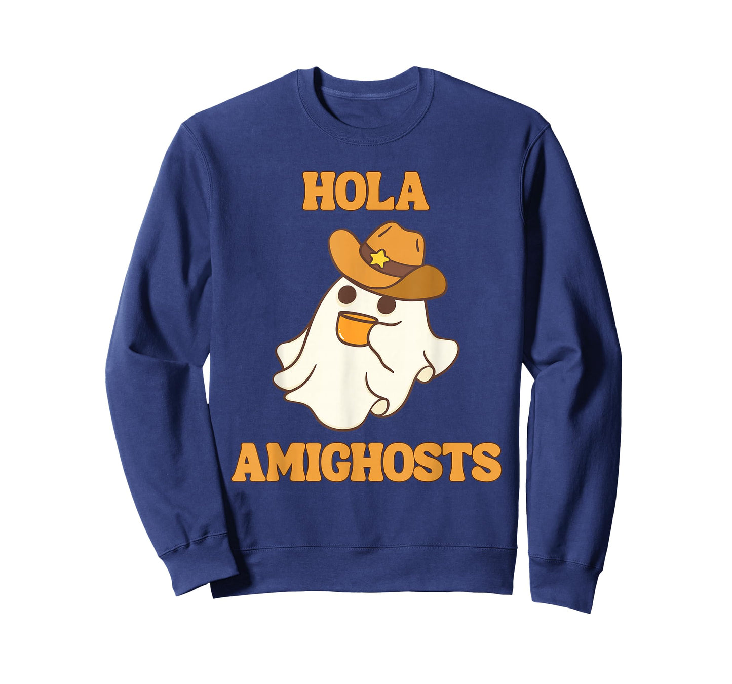 Hola Amighosts Funny Spanish Halloween Cowboy Ghost T-Shirt