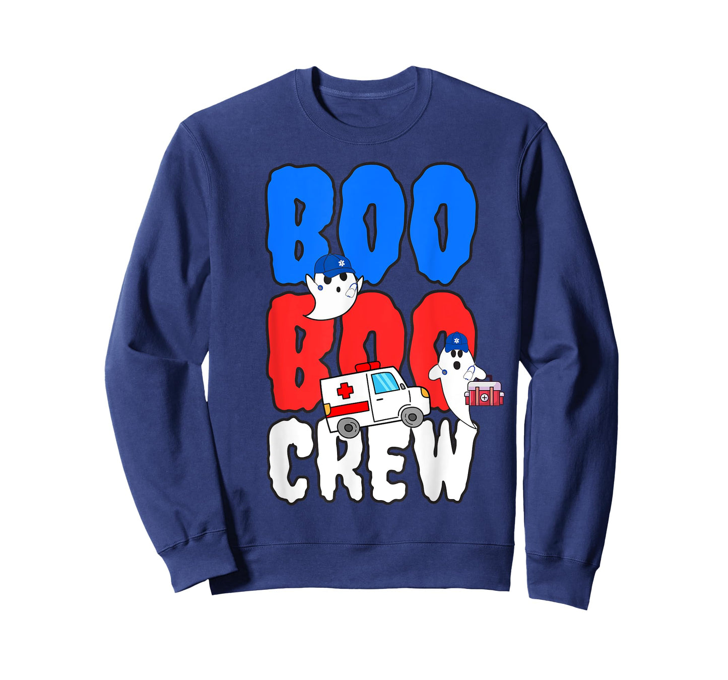 EMT Paramedic EMS Boo Boo Crew Ambulance Ghost Halloween T-Shirt