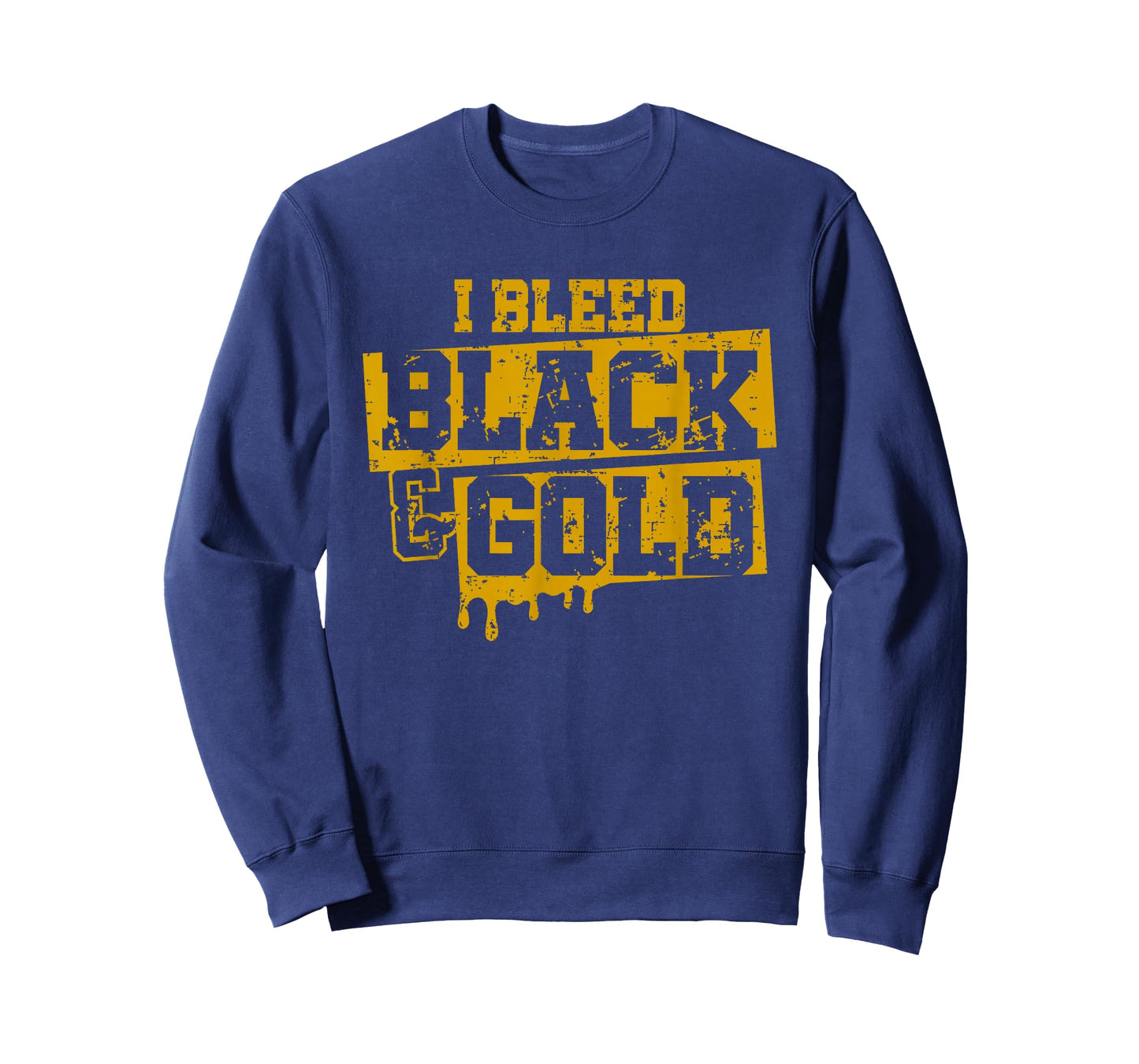 I Bleed Black and Gold Game Day Group School Football Sports T-Shirt