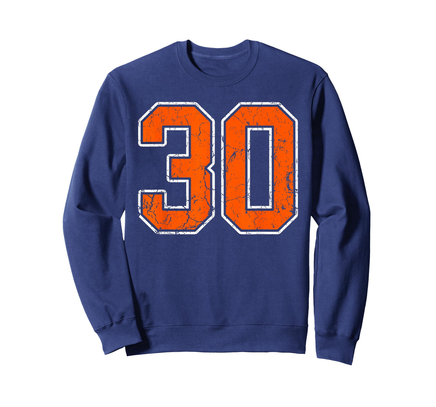 Distressed Orange White Number 30 Jersey Player Uniform #30 T-Shirt