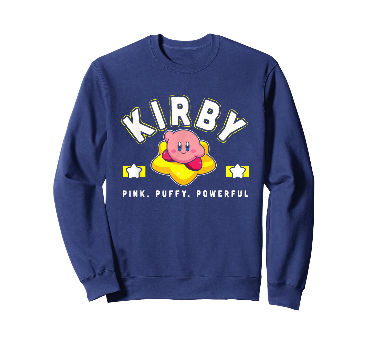 Kirby Pink Puffy Powerful Star Frame Varsity T-Shirt
