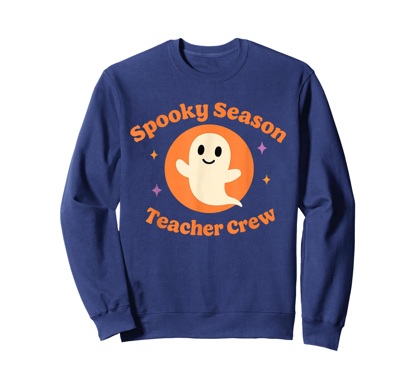 Halloween Teacher Crew Spooky Season Retro Ghost T-Shirt