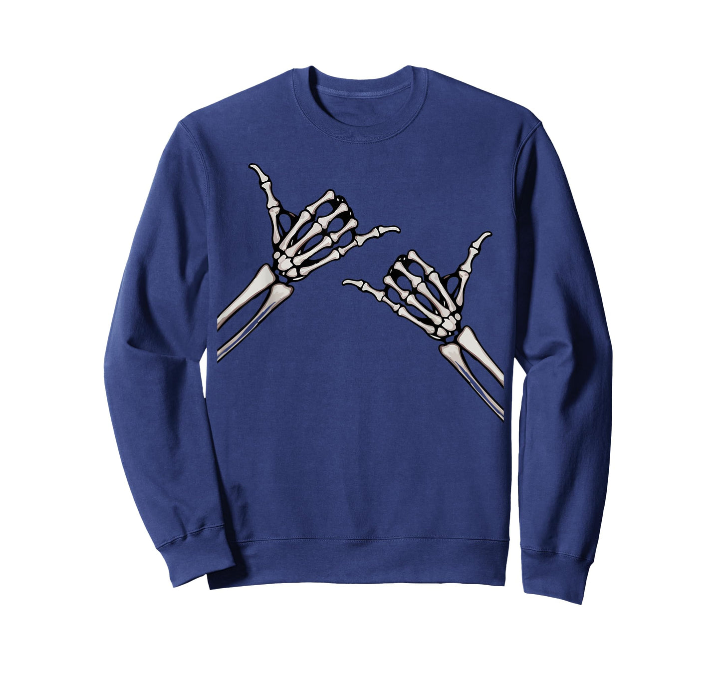 Skeleton Hands Shaka Sign Retro Halloween Costume Men Women T-Shirt