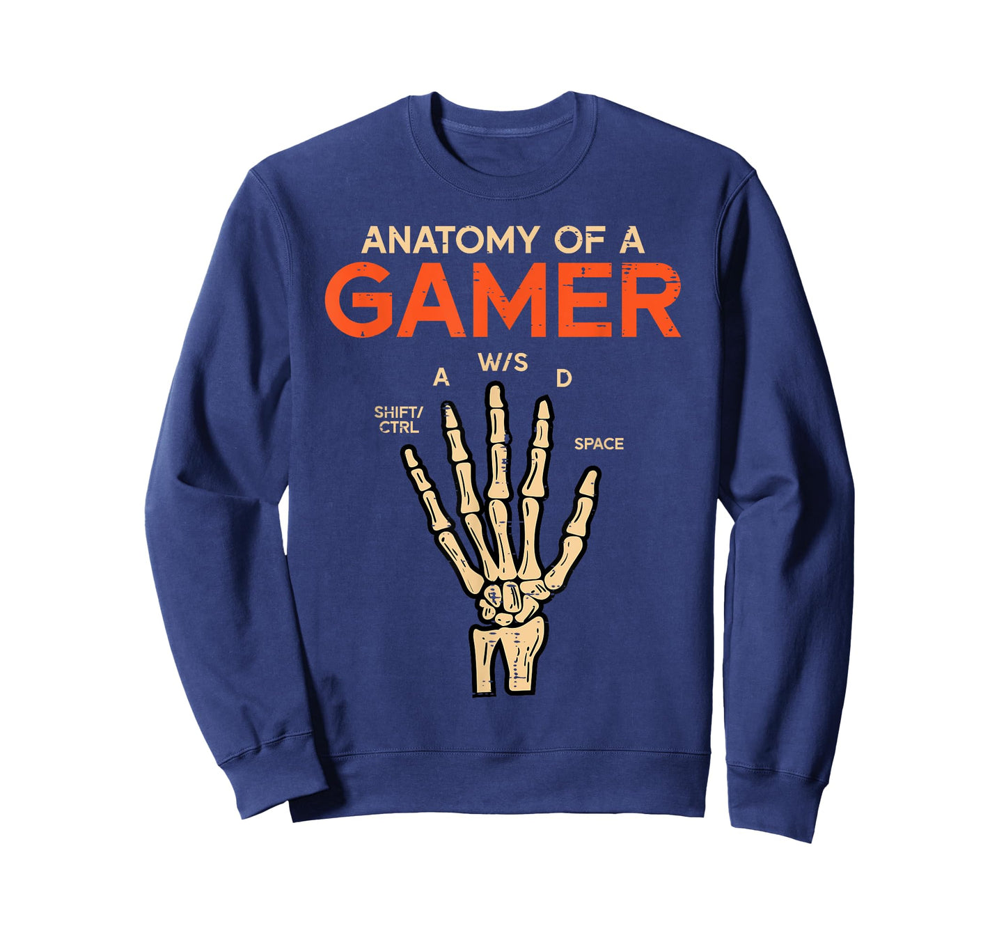 Anatomy Of A Gamer Skeleton Hand Funny Men Boys Kids Teens T-Shirt