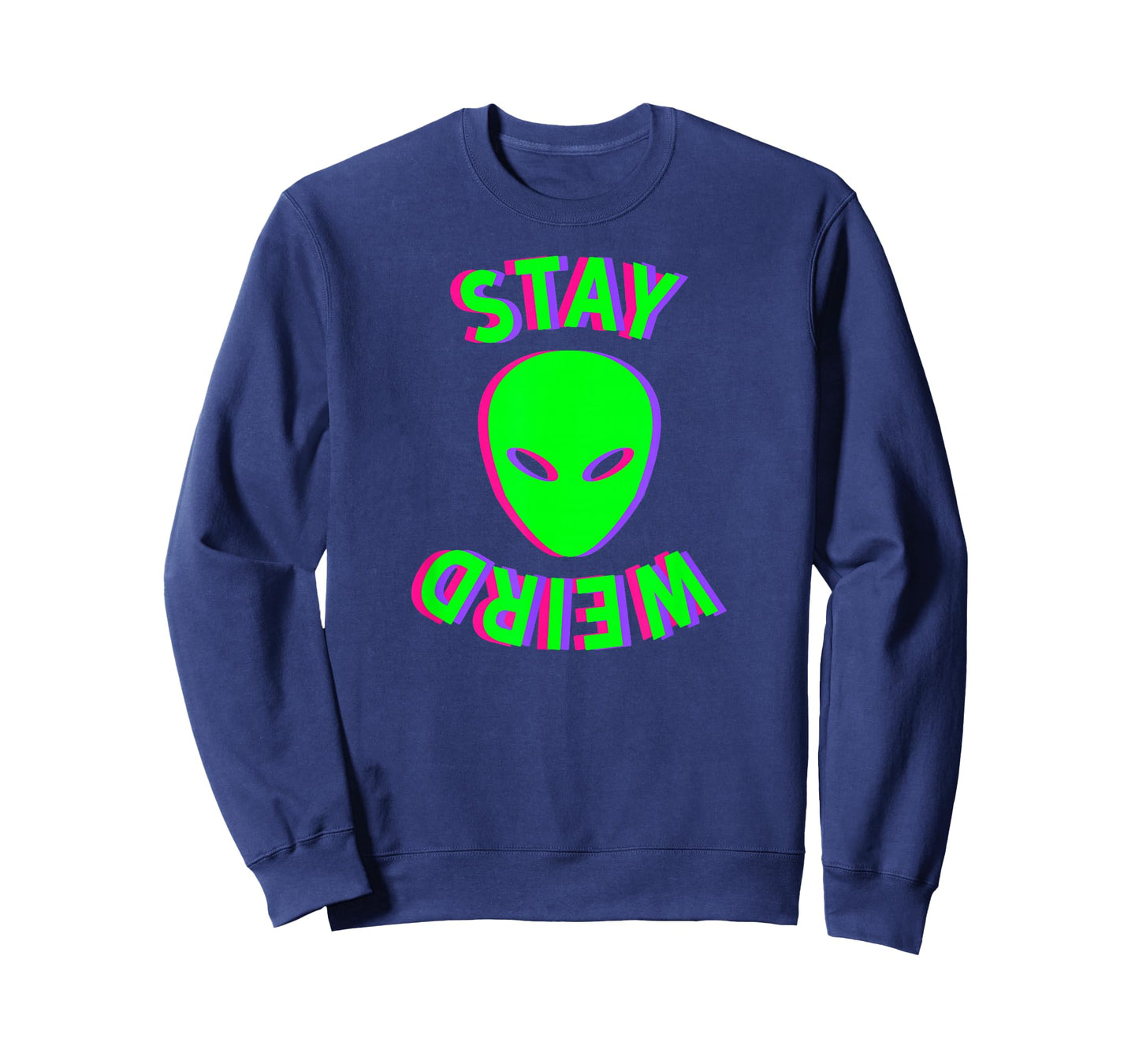 Awesome Stay Weird Alien Face Glitch UFO Extraterrestrial T-Shirt