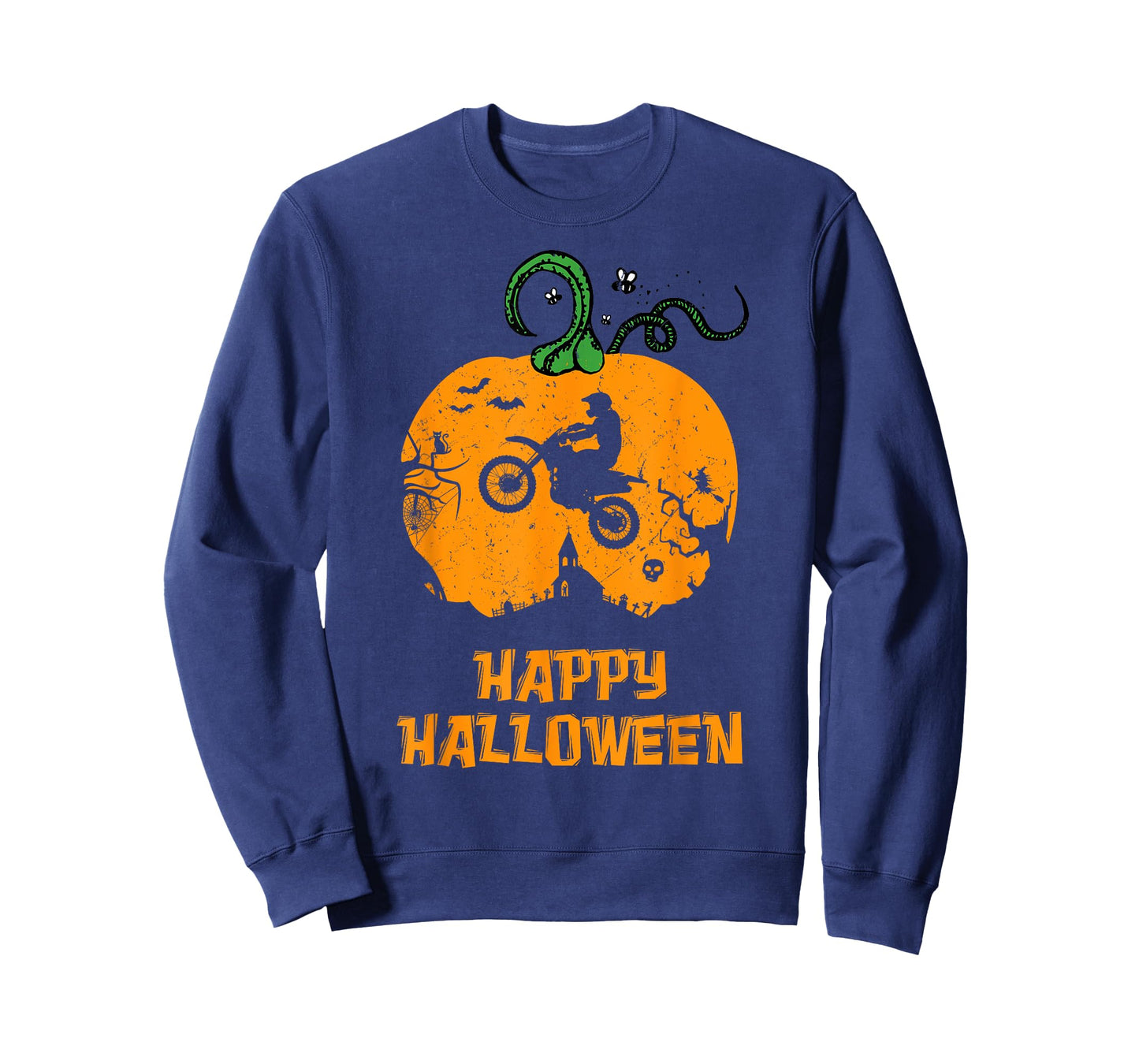 Halloween Pumpkin Motocross Dirt Bike T-Shirt