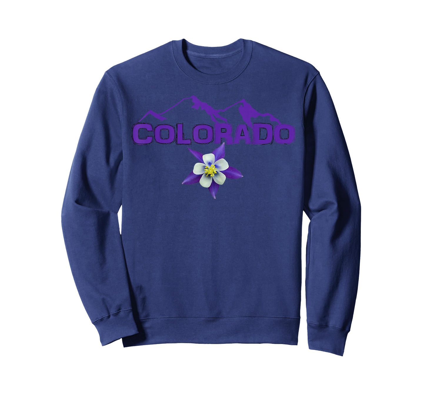 Colorado Mountain Silhouette, Columbine State Flower T Shirt T-Shirt