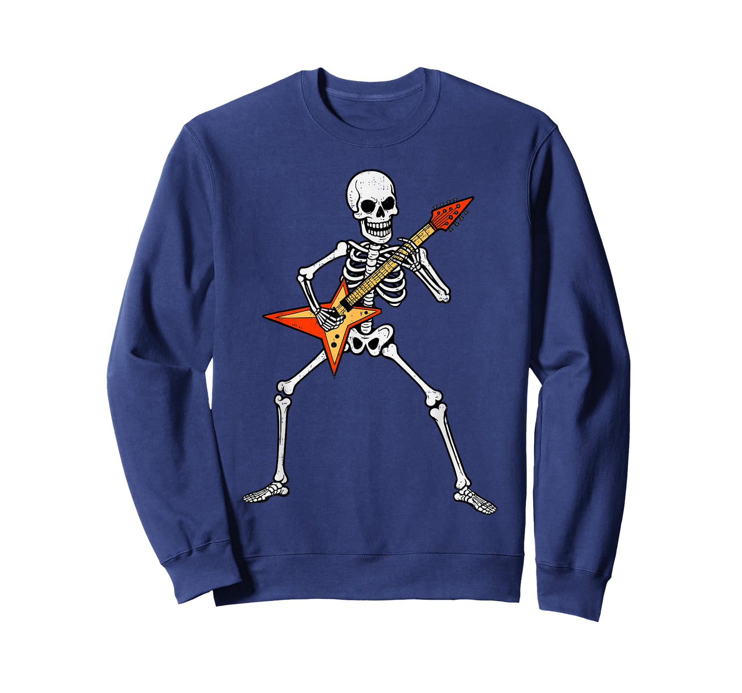 Skeleton Playing Guitar Rock Music Spooky Halloween Rocker T-Shirt