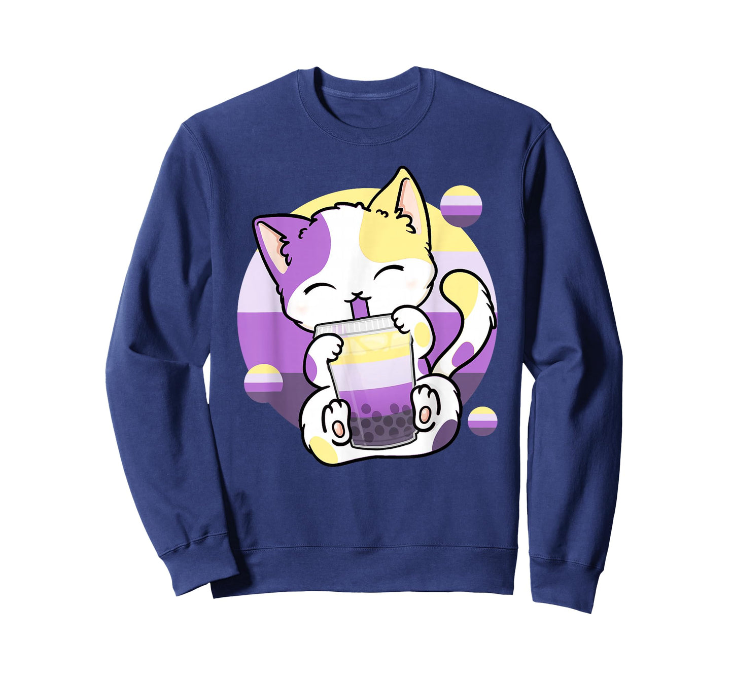 Cat Boba Tea Bubble Tea Anime Kawaii Neko Non-Binary Kitten T-Shirt