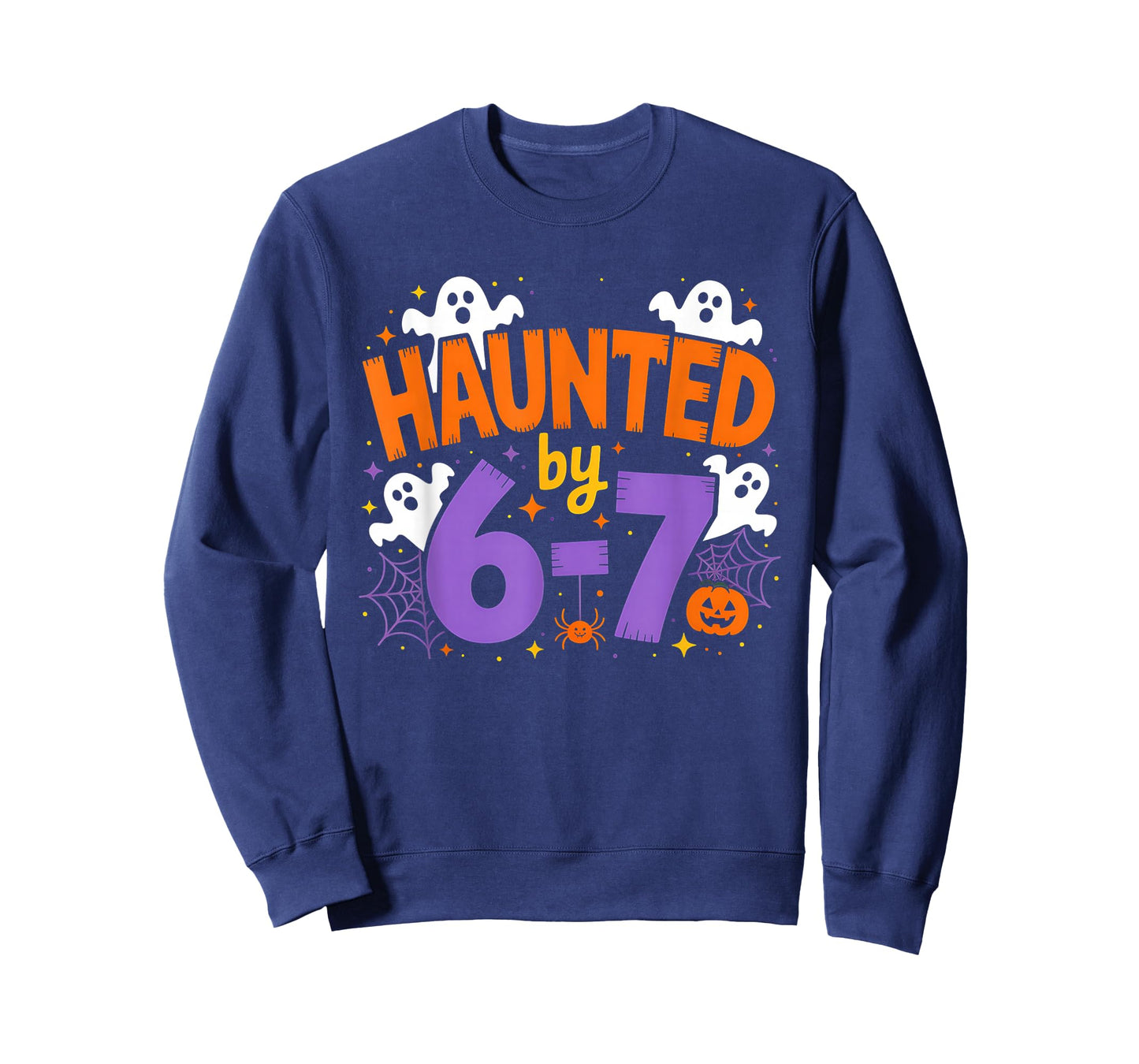 Haunted by 6-7 Halloween Ghosts and Spiders Design T-Shirt