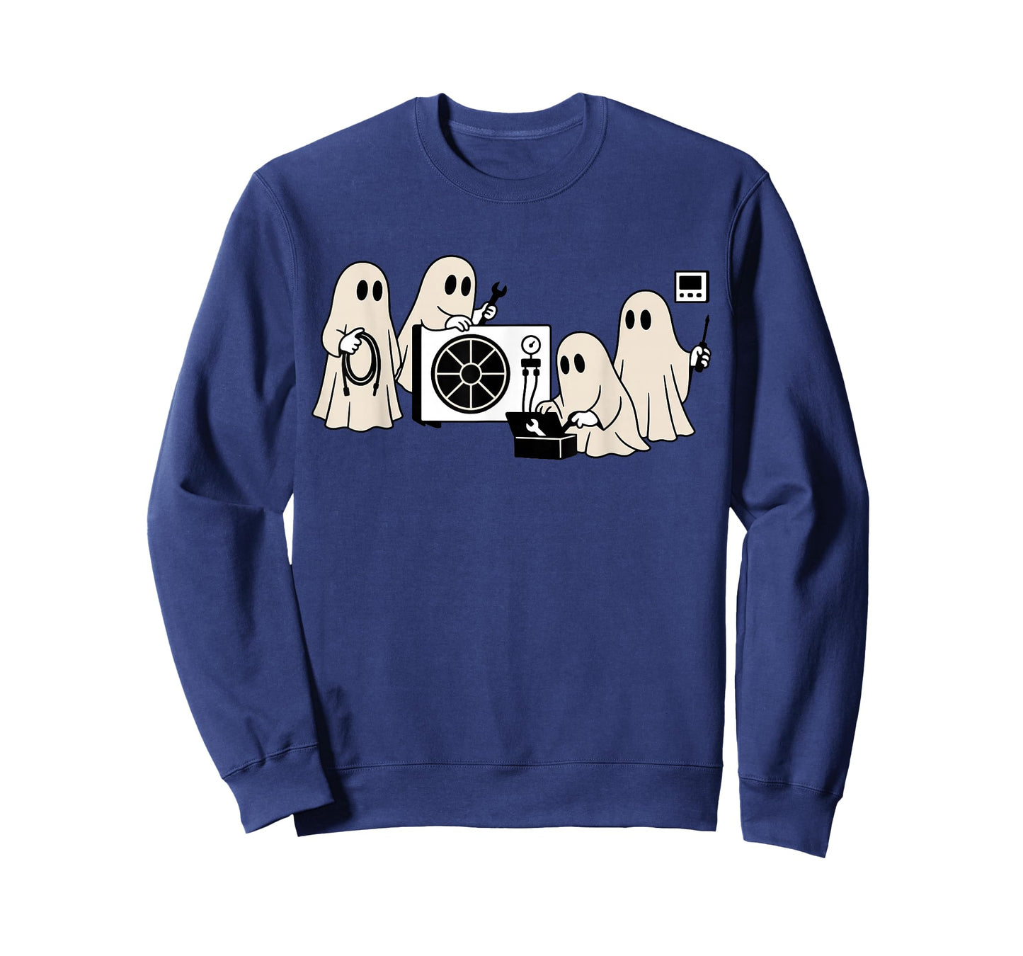 HVAC Halloween Cute Boo Construction Worker Ghost Worker T-Shirt