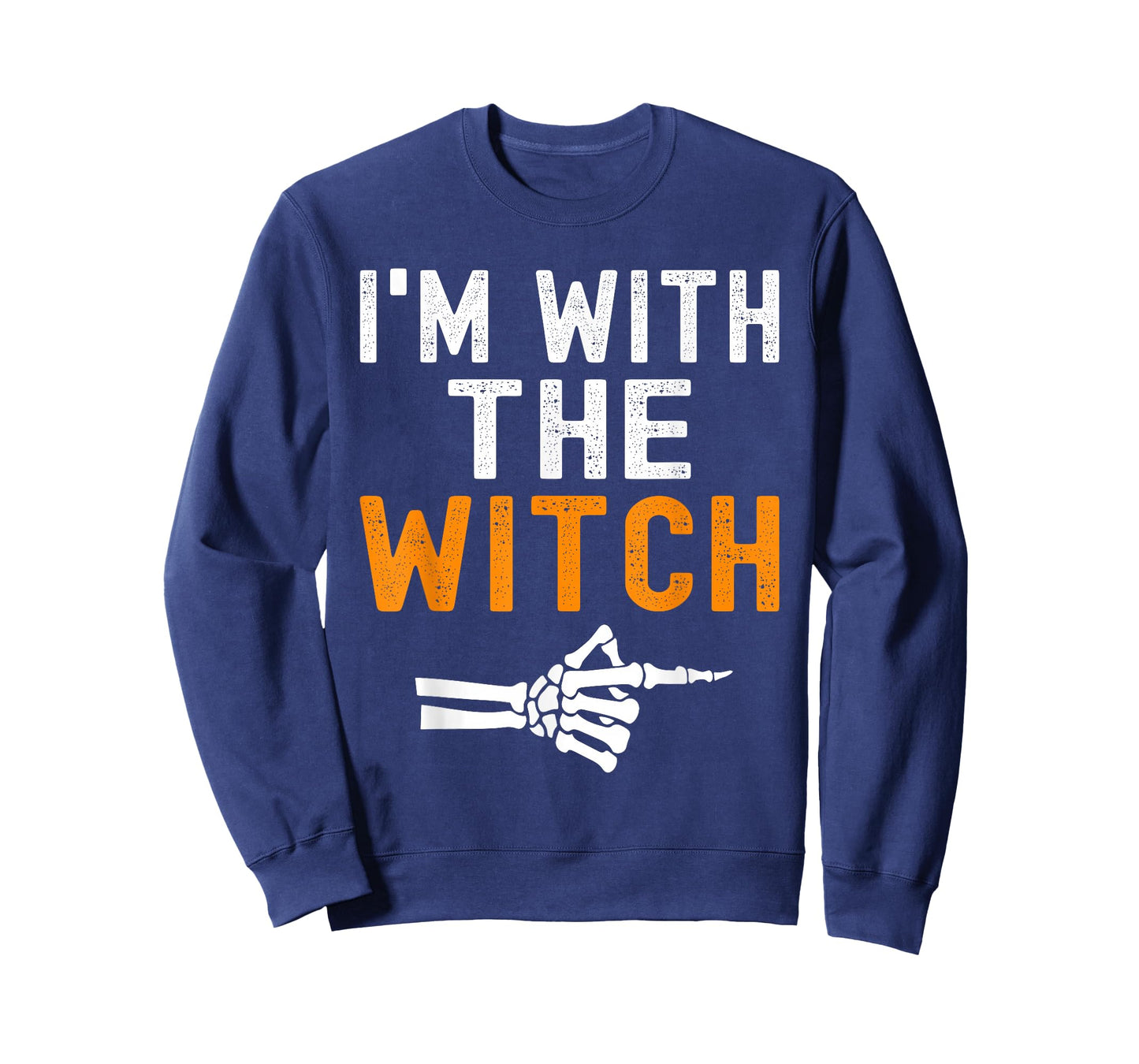 I'm With The Witch Funny Skeleton Halloween Matching Couple T-Shirt