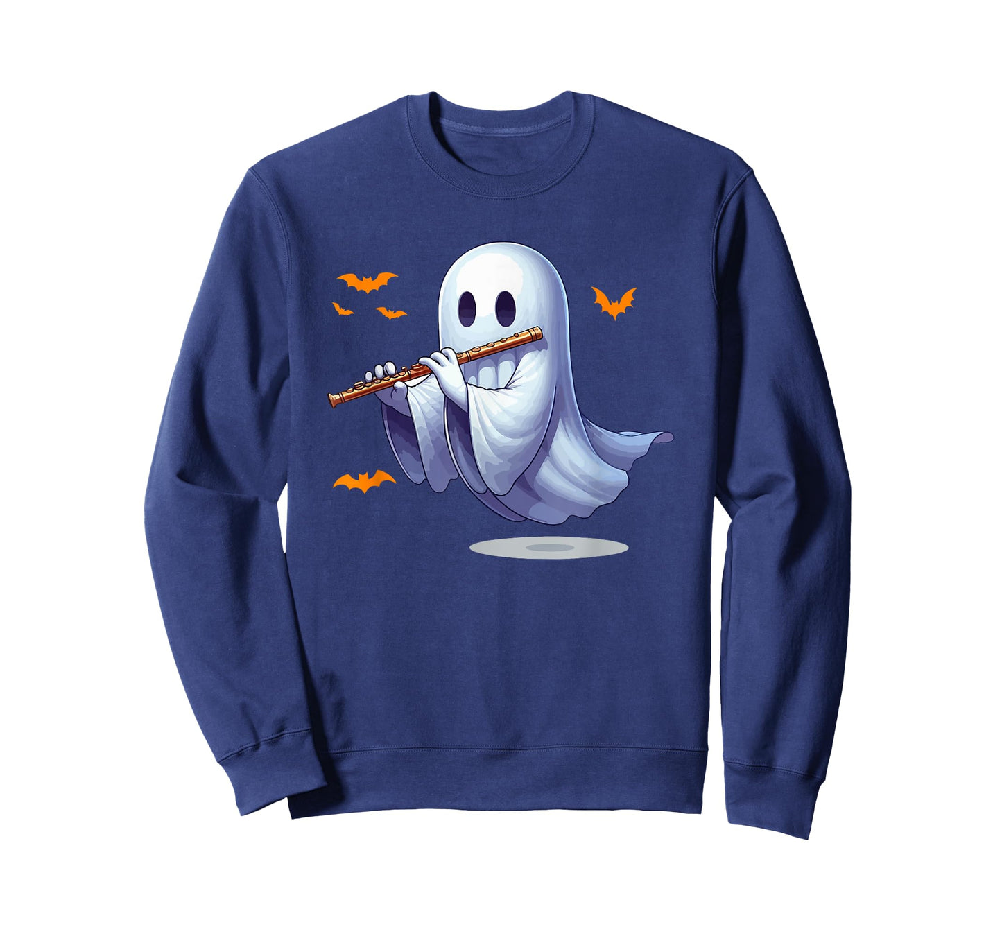 Boo Ghost Playing Flute Halloween Musical Instrument T-Shirt
