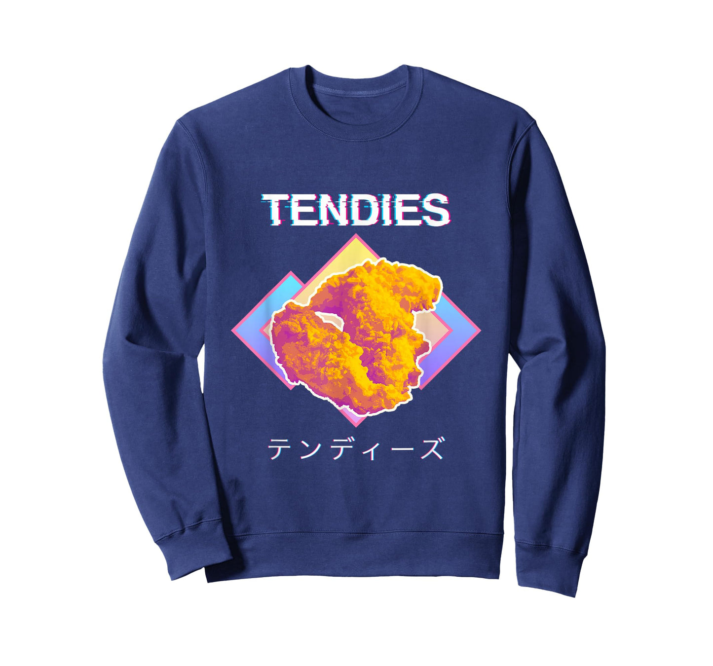 Vaporwave Tendies Chicken Tenders Japanese Kanji T-Shirt Small