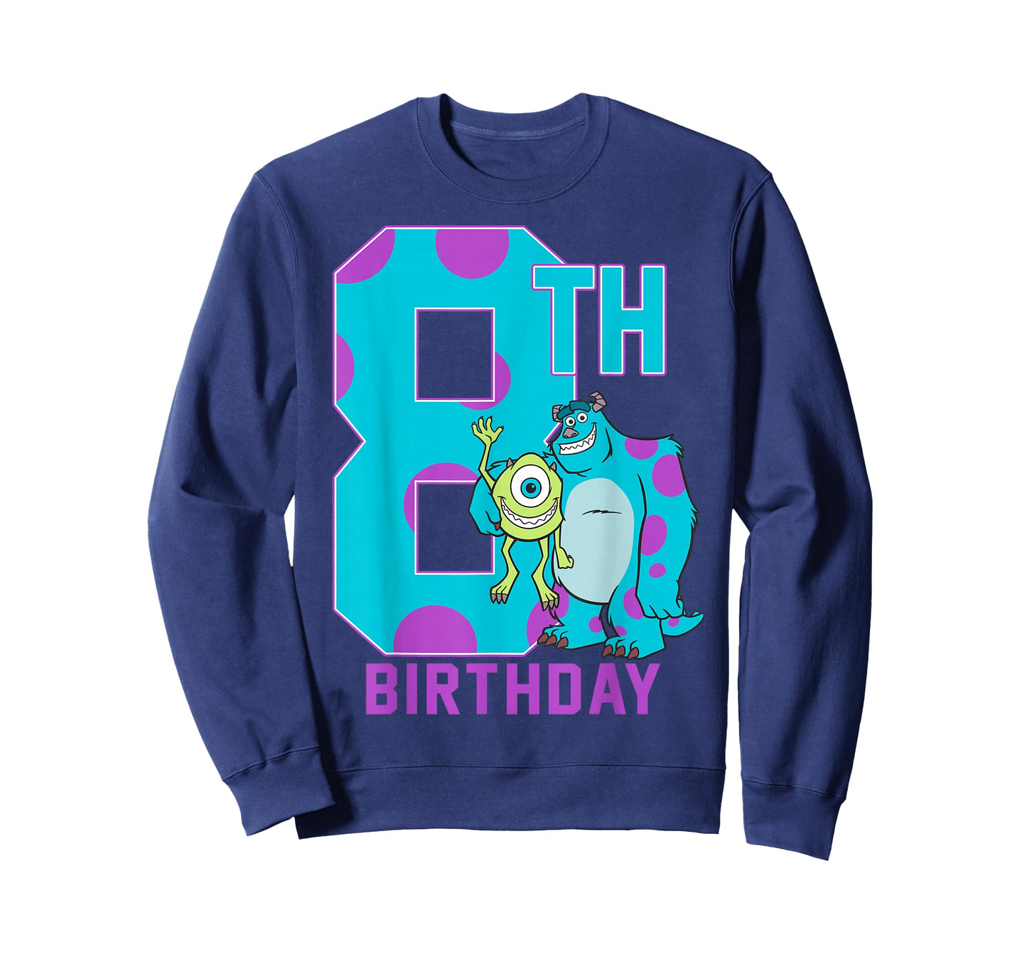 Disney Pixar Monsters Inc. Mike & Sully Happy 8th Birthday T-Shirt