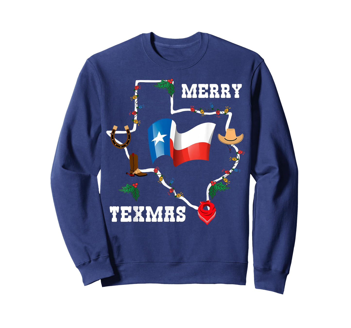 Merry Texmas Texas Flag Christmas Xmas Family Holidays Gift T-Shirt