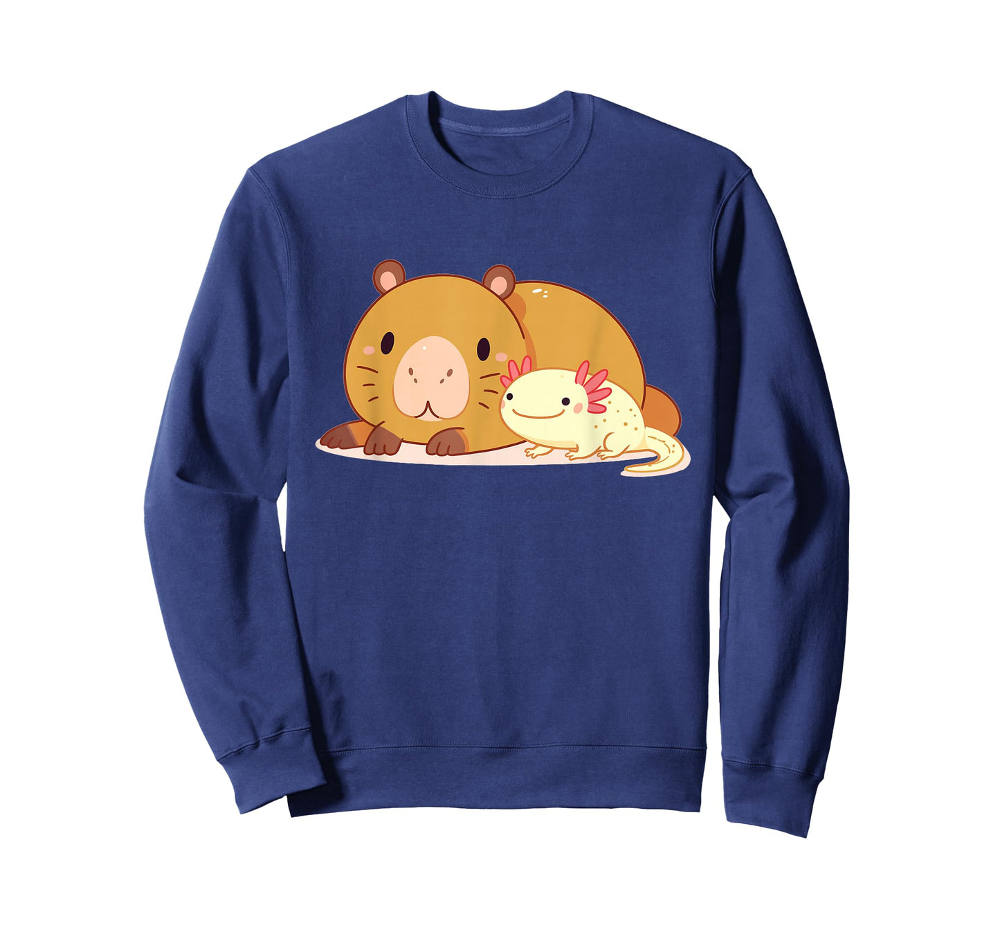 Cute Thick Axolotl with Capybara T-Shirt