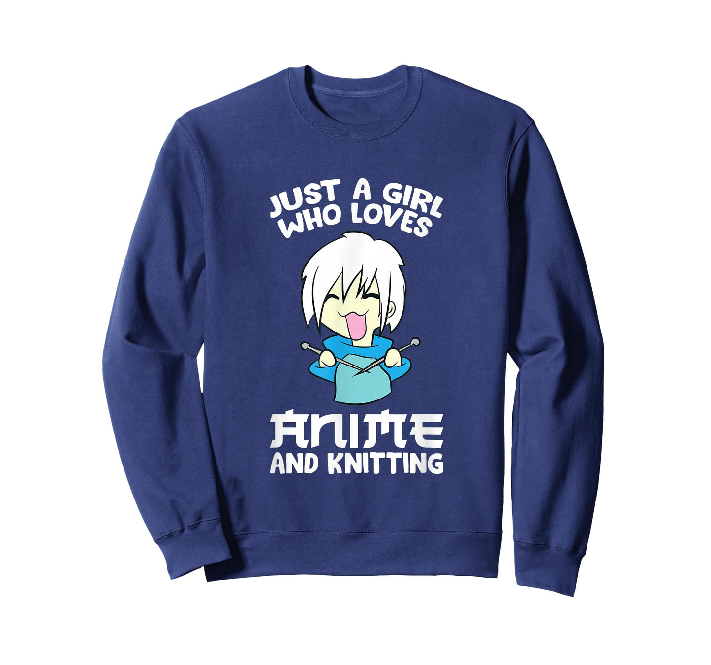 Anime Knitting Girl Just a Girl Who Loves Anime And Knitting T-Shirt