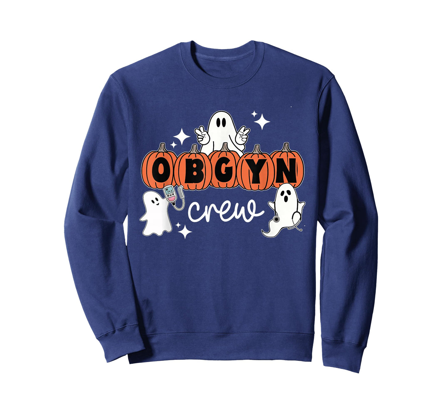 Halloween OBGYN Crew Ghost Obstetrics Nurse Squad Pumpkin T-Shirt