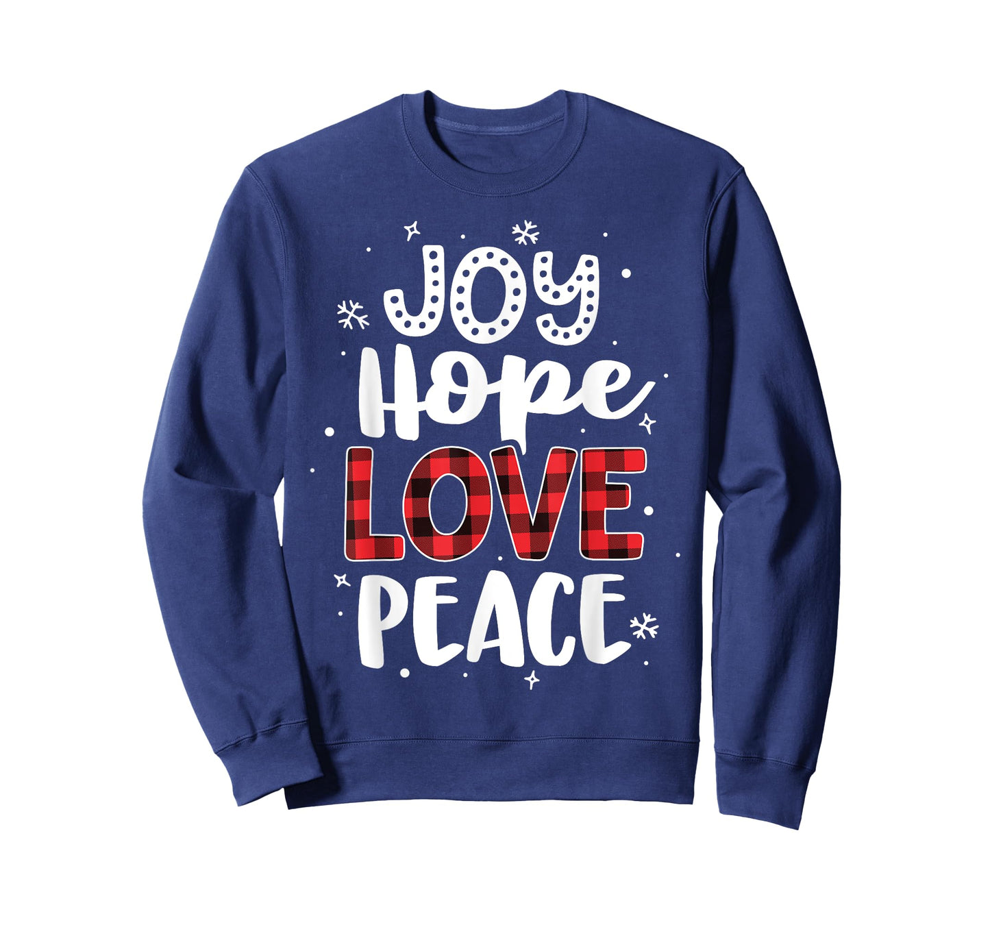 Joy Hope Love Peace Red Buffalo Plaid Christmas Mom Women T-Shirt