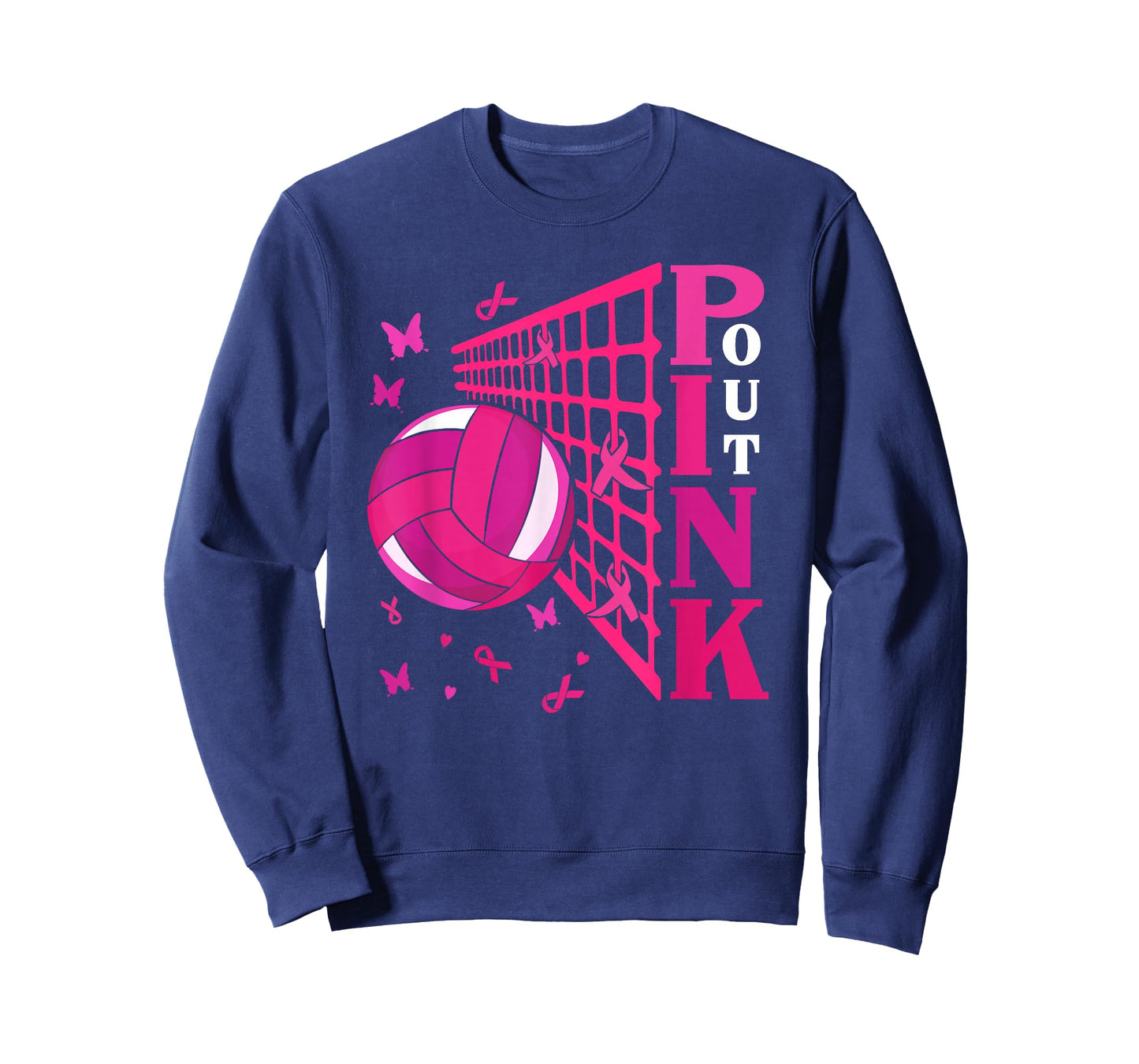 Cute Pink Out Volleyball Breast Cancer Awareness Pink Ribbon T-Shirt