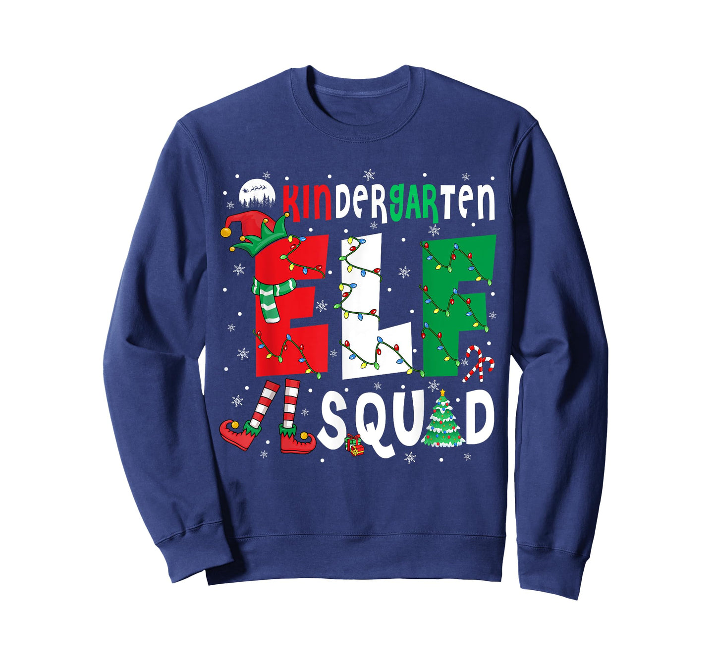 Kindergarten Elf Squad Christmas Elf Costume Student Teacher Men Women Kids T-Shirt
