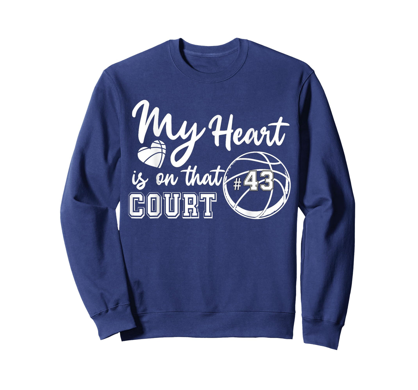 My Heart is On That Court Number 43 Basketball Game Day T-Shirt
