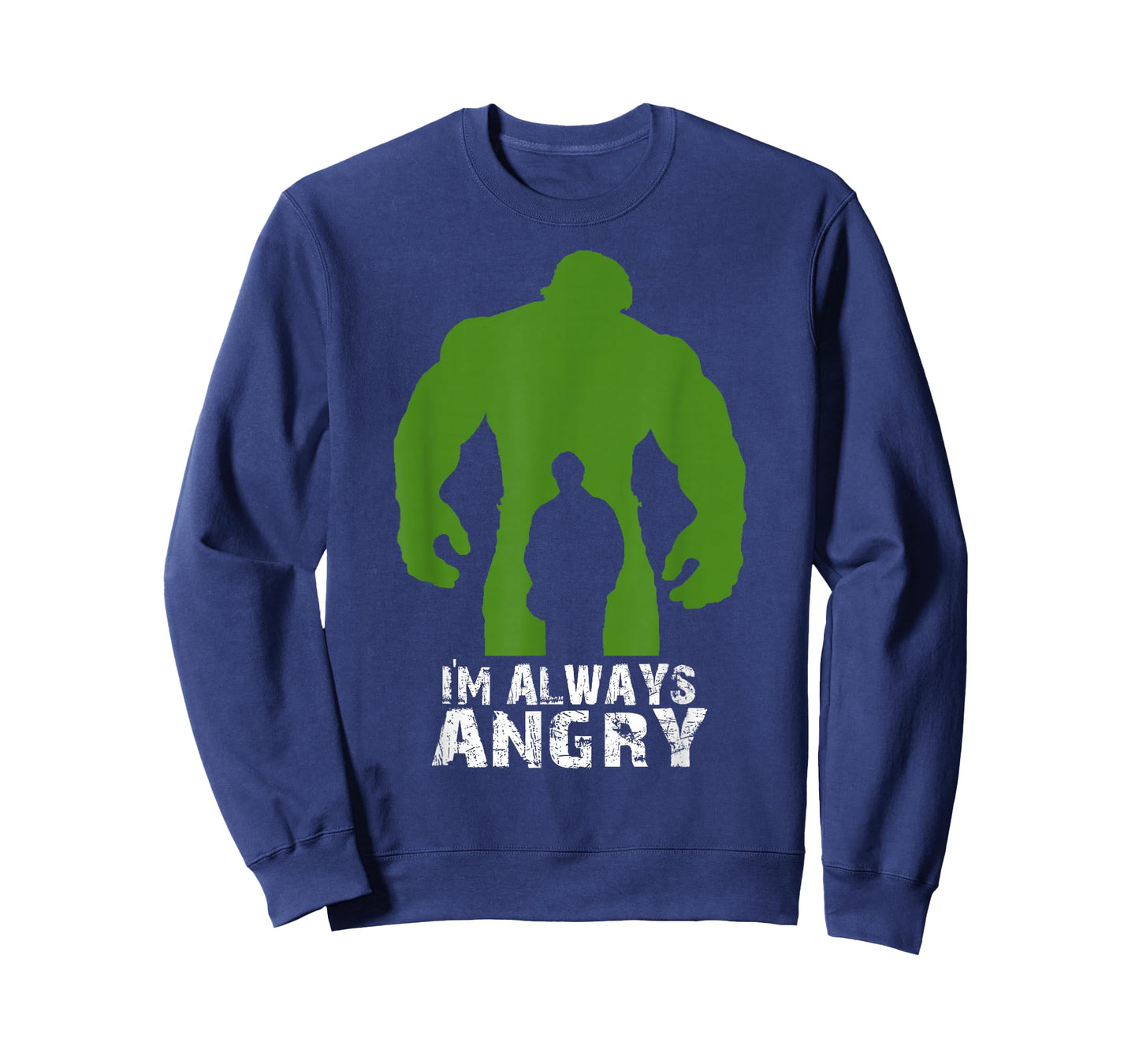 Urban Macho Tees I'm Always Angry Superhero T-Shirt - Black, Unisex-Adults, Short Sleeve, Fitted, Small