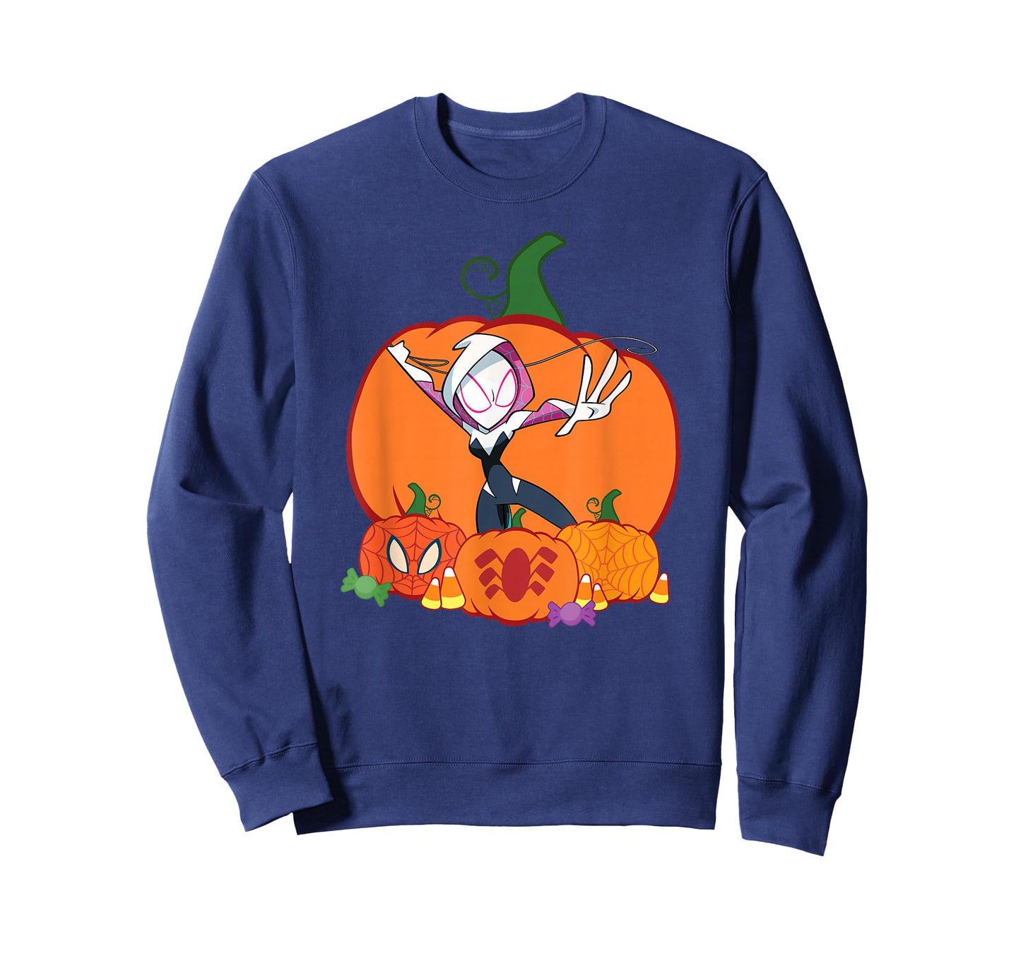 Marvel Spider-Gwen Ghost Spider Halloween with Pumpkins T-Shirt