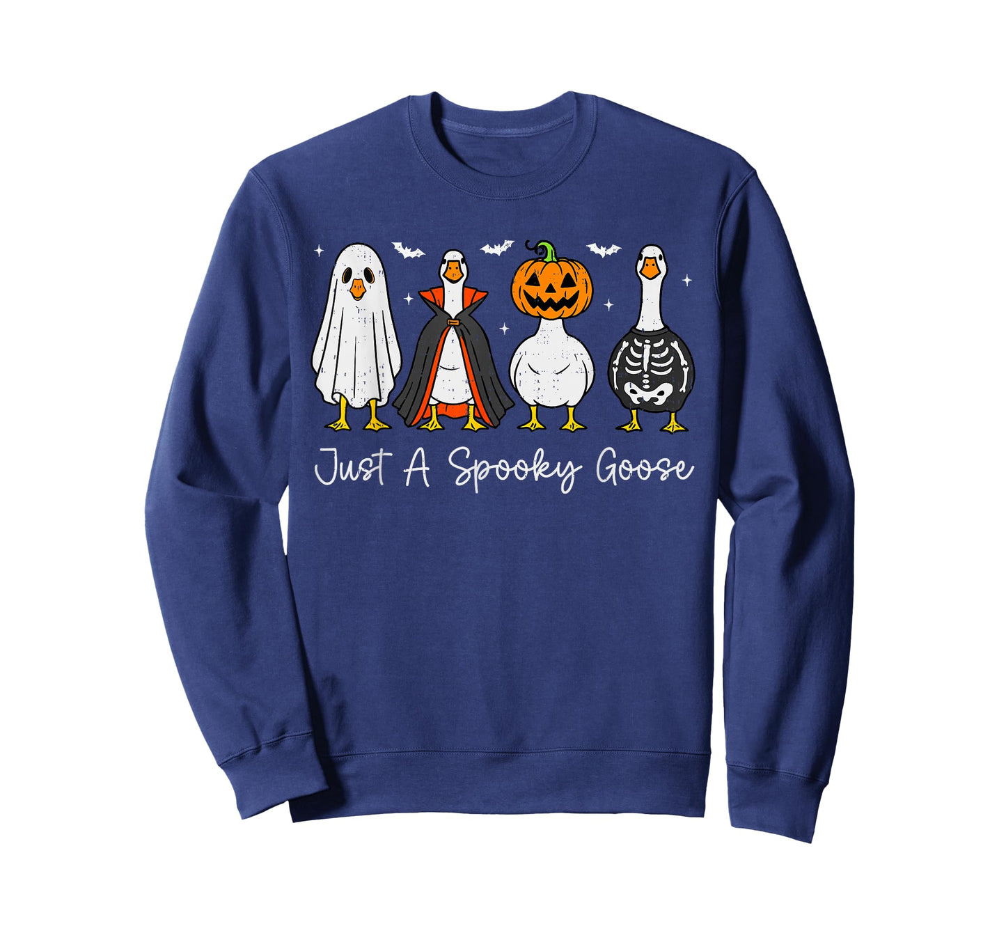 Just A Spooky Goose Witch Pumpkin Ghost Skeleton Halloween T-Shirt