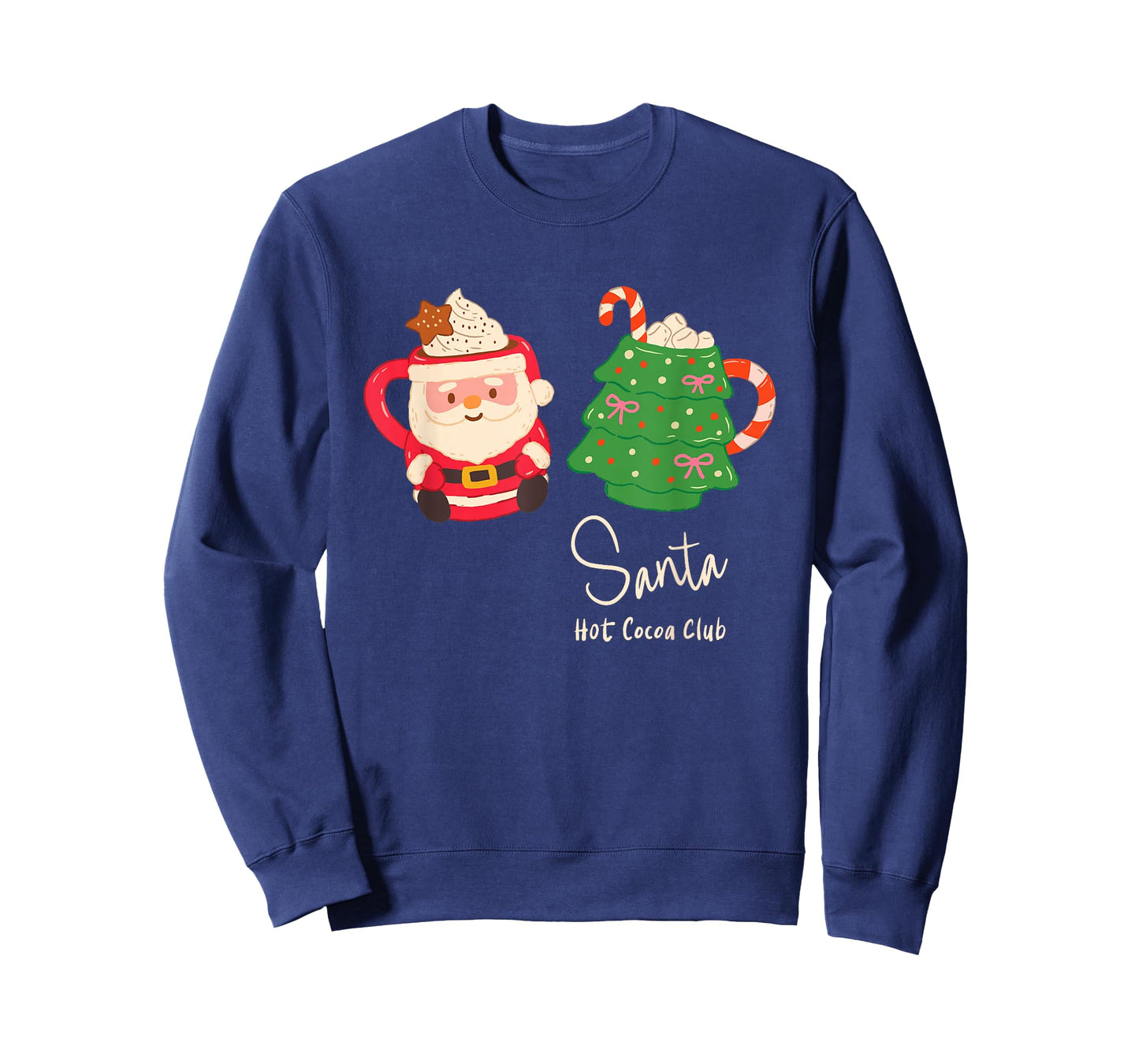 Santa Hot Cocoa Club Retro Christmas Holiday Mug Graphic T-Shirt