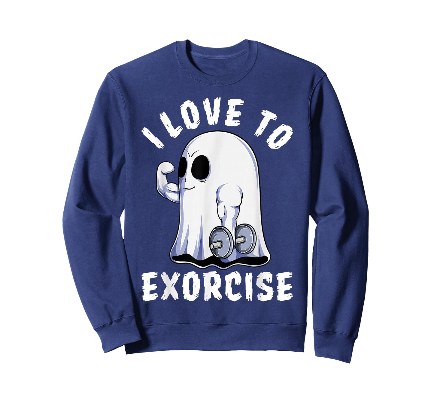 Ghost I Exorcise Funny Gym Exercise Workout Spooky Halloween T-Shirt