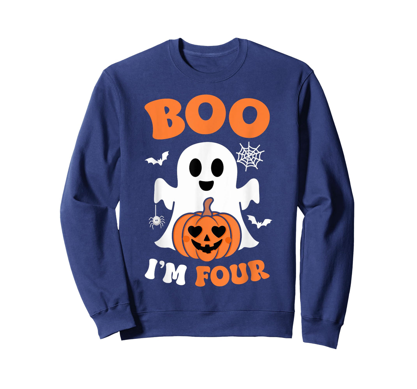 Ghost Boo I'm Four Year 4th Birthday Boys Halloween Groovy T-Shirt