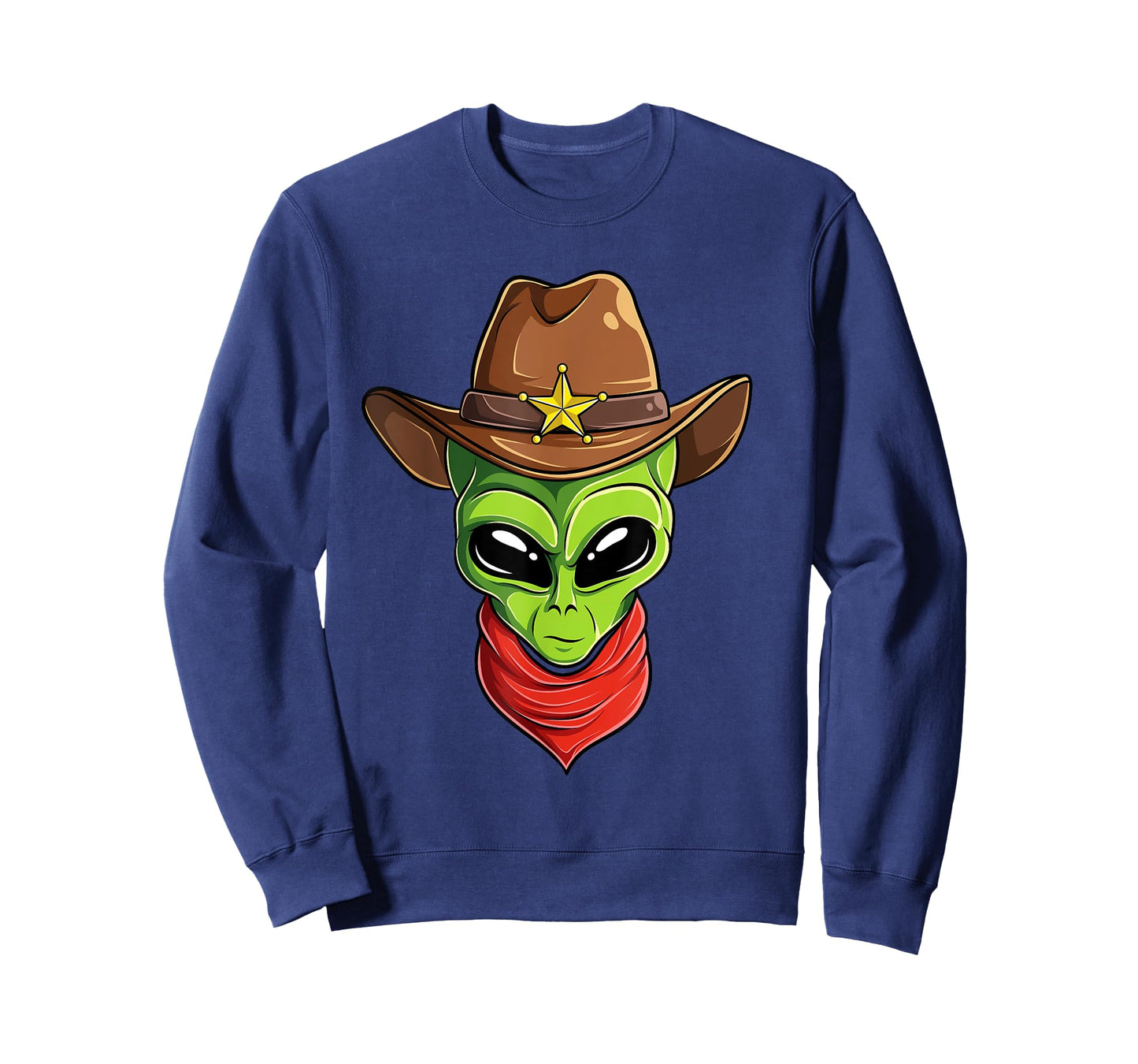 Funny Alien Space Extraterrestrial UFO Western Cowboy T-Shirt