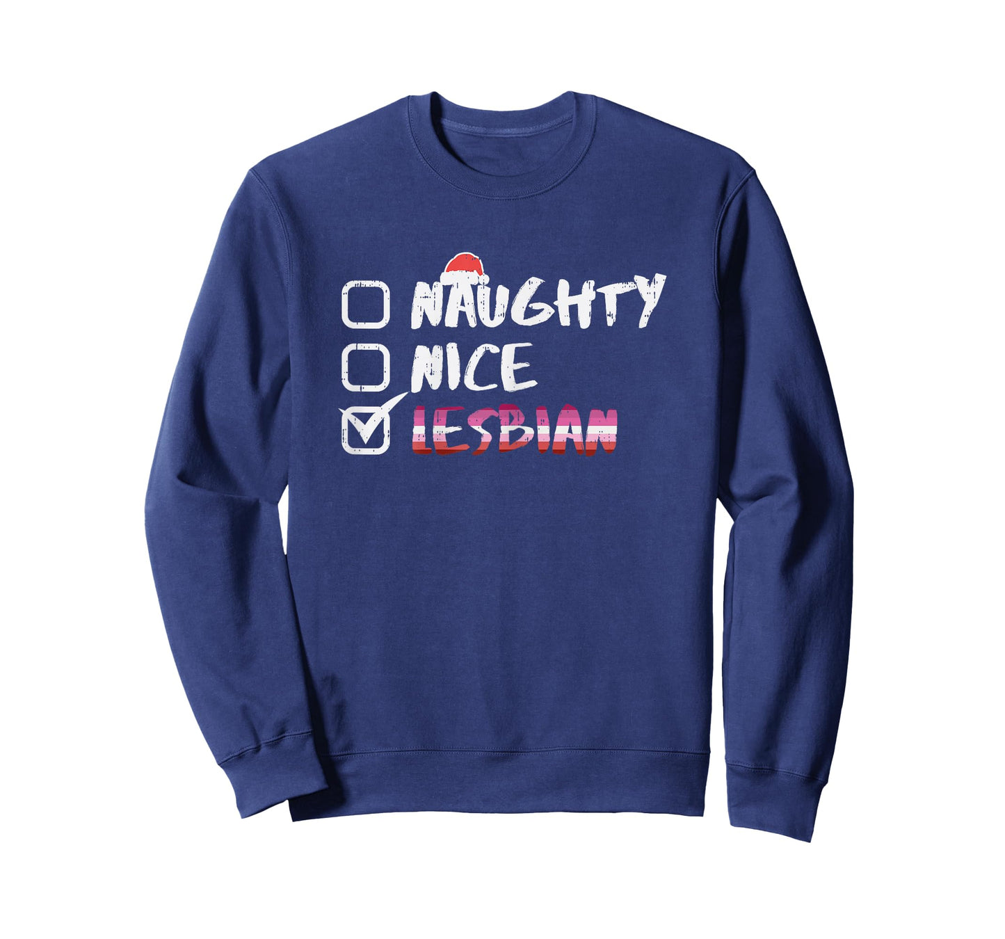 Naughty Nice Lesbian Funny Gay Pride LGBT Christmas PJ T-Shirt