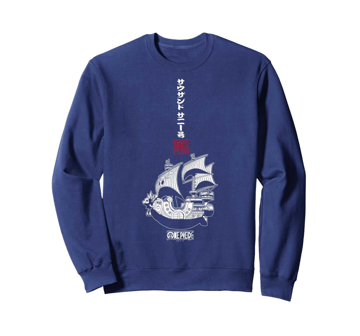 One Piece Anime Vertical Kanji Thousand Sunny Pirate Ship T-Shirt