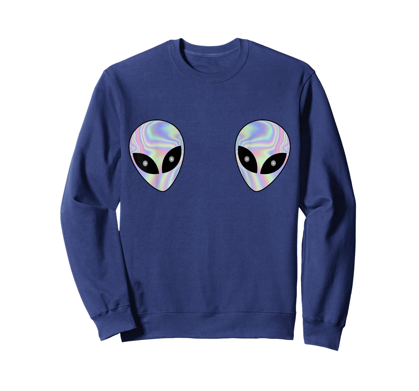 Alien Heads Boobs Shirt Colorful Rave Ufo Shirt Believe Tee T-Shirt