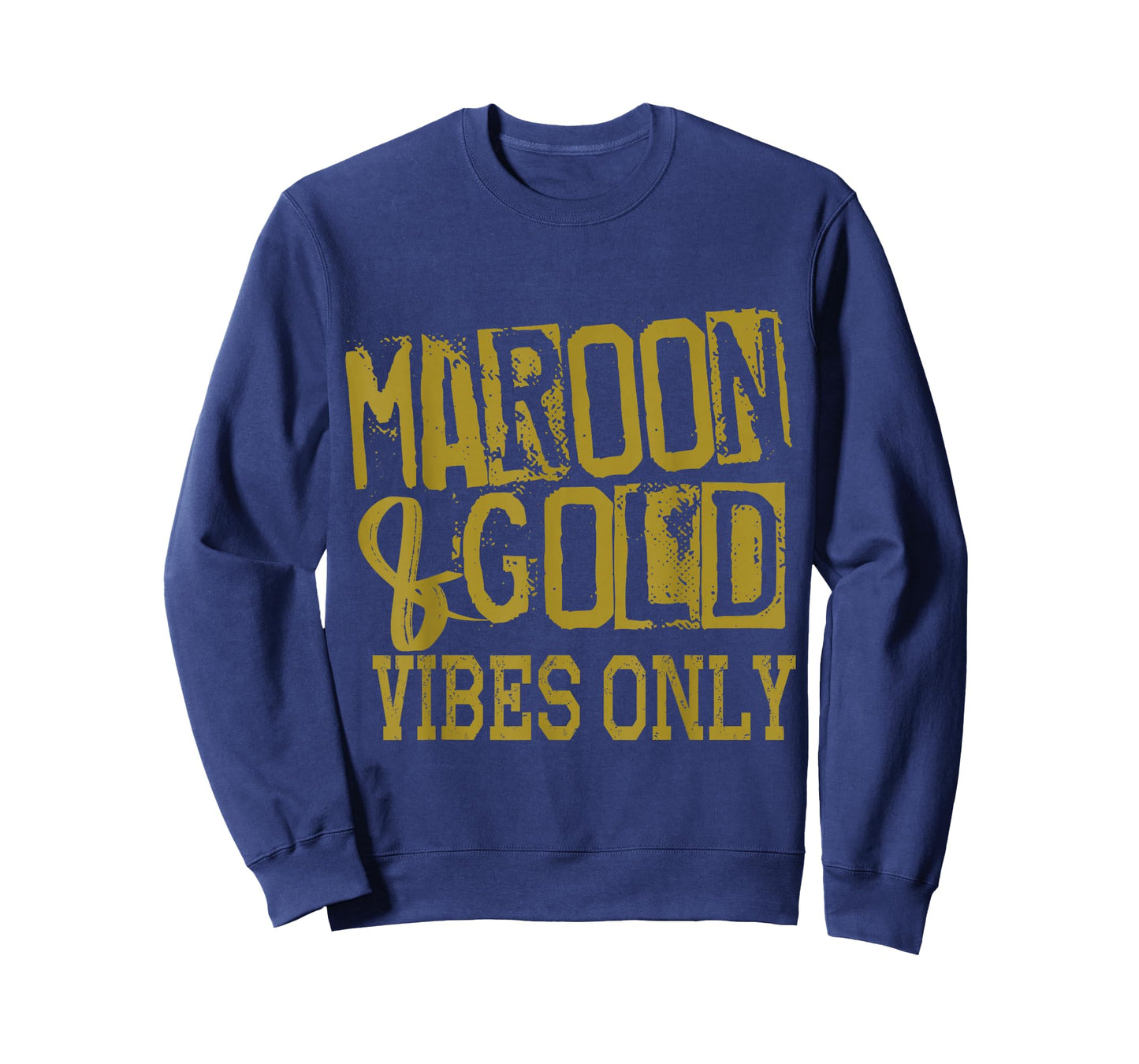 Maroon Gold Vibes Only Game Day Tee High Middle School Sport T-Shirt
