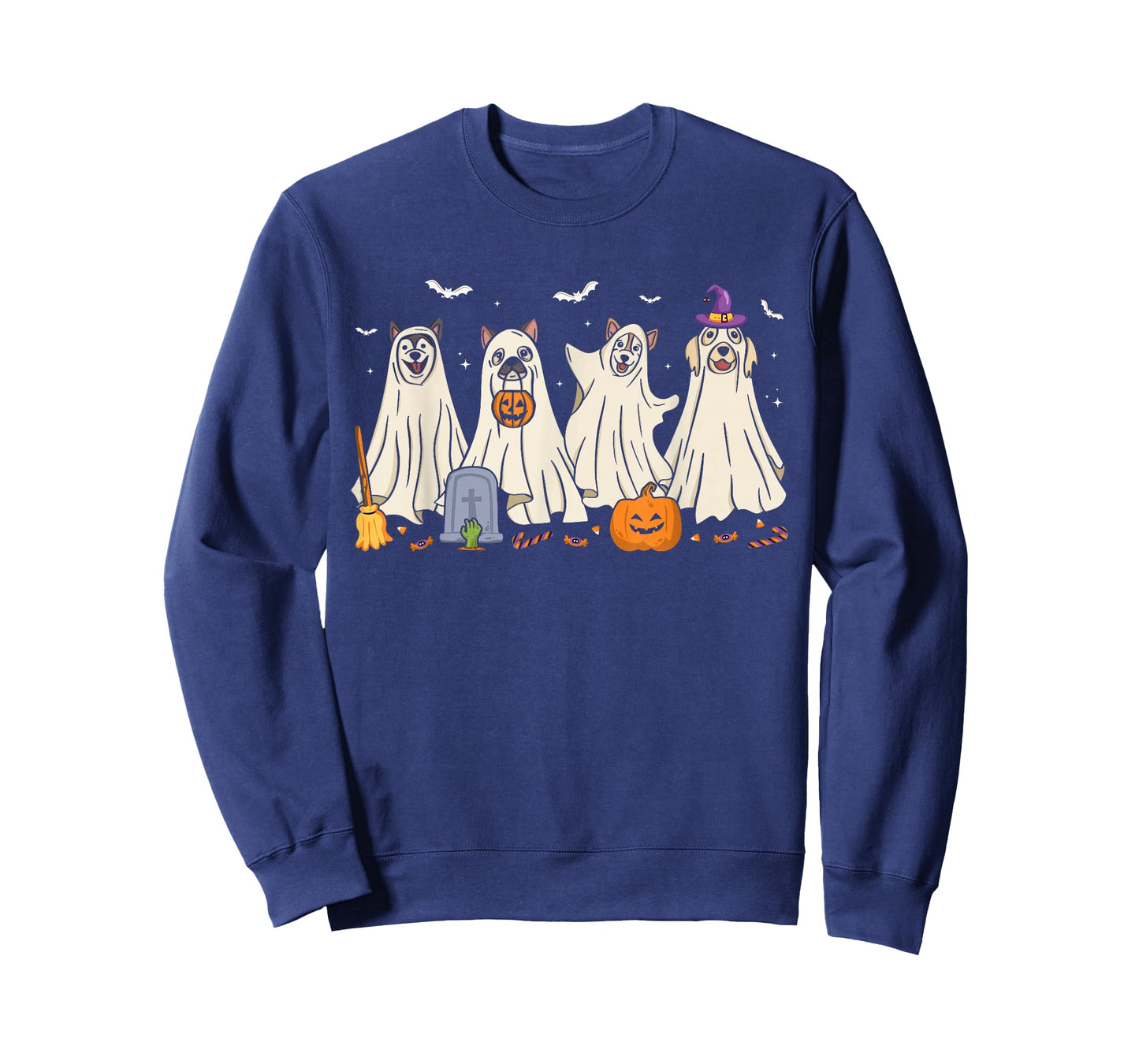Ghost Dog Halloween Boo Ghosts Dogs Wearing Ghost Costume T-Shirt