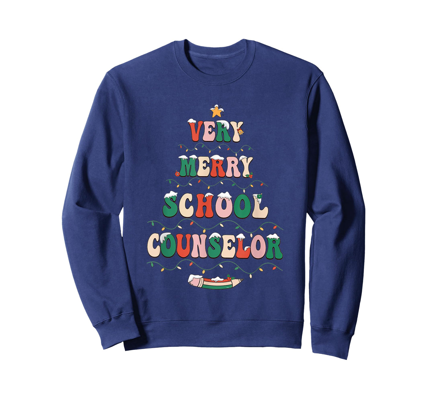 Groovy Very Merry School Counselor Christmas School Women T-Shirt