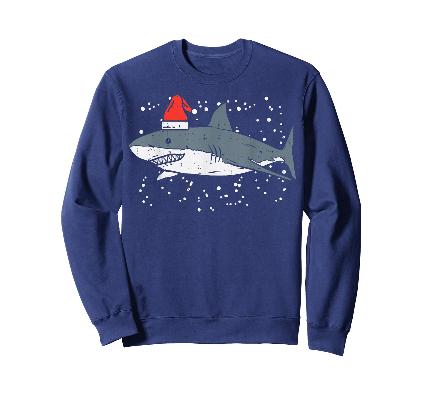 Shark Santa Hat Christmas Xmas Pajama Men Women Kids PJ T-Shirt
