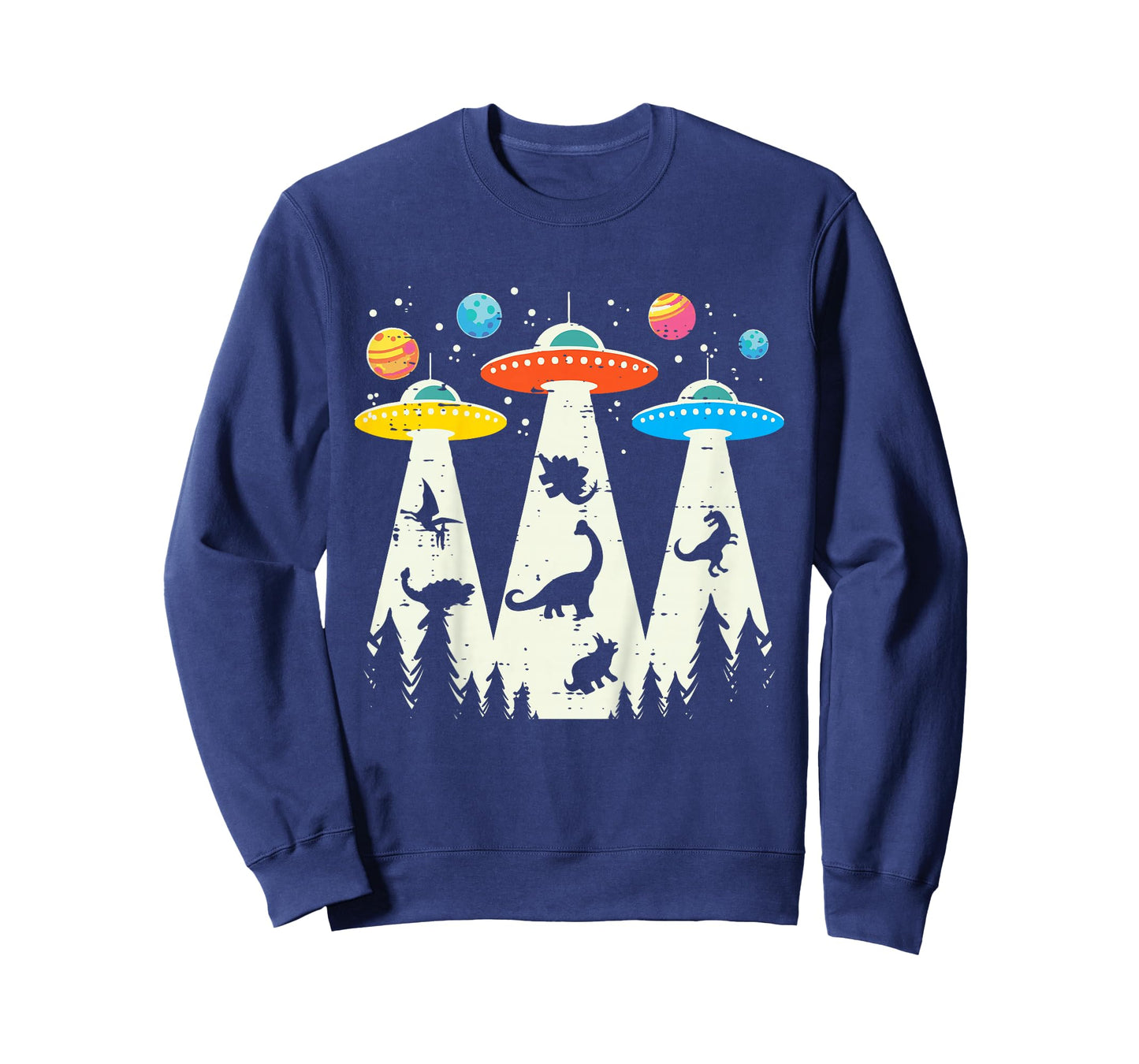 Kids Alien Abduction Dinosaur Funny UFO Space Toddler Boys Kids T-Shirt